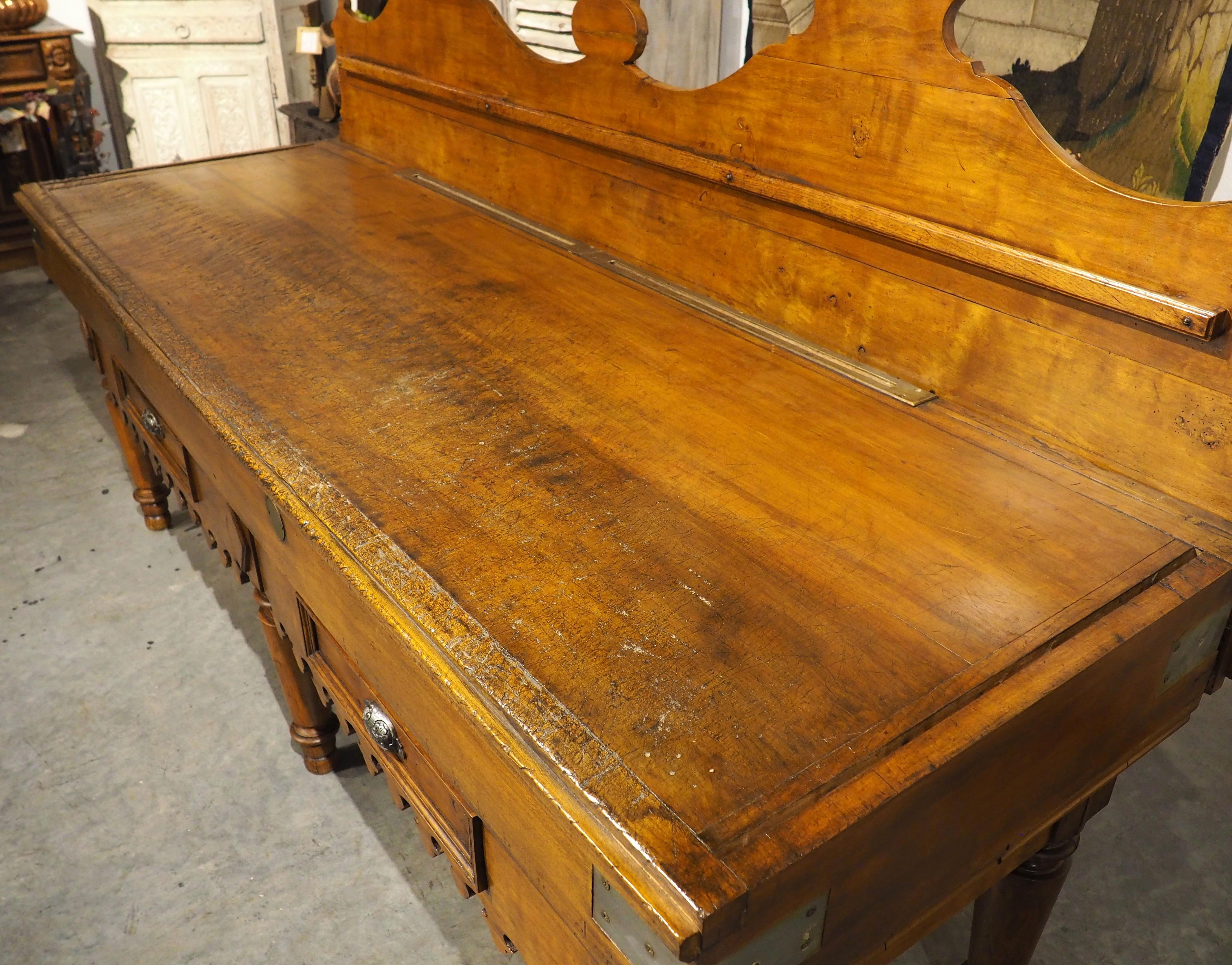 A Long Antique French Double Butcher Block Table, Billot de Boucher, Circa 1900 For Sale 11