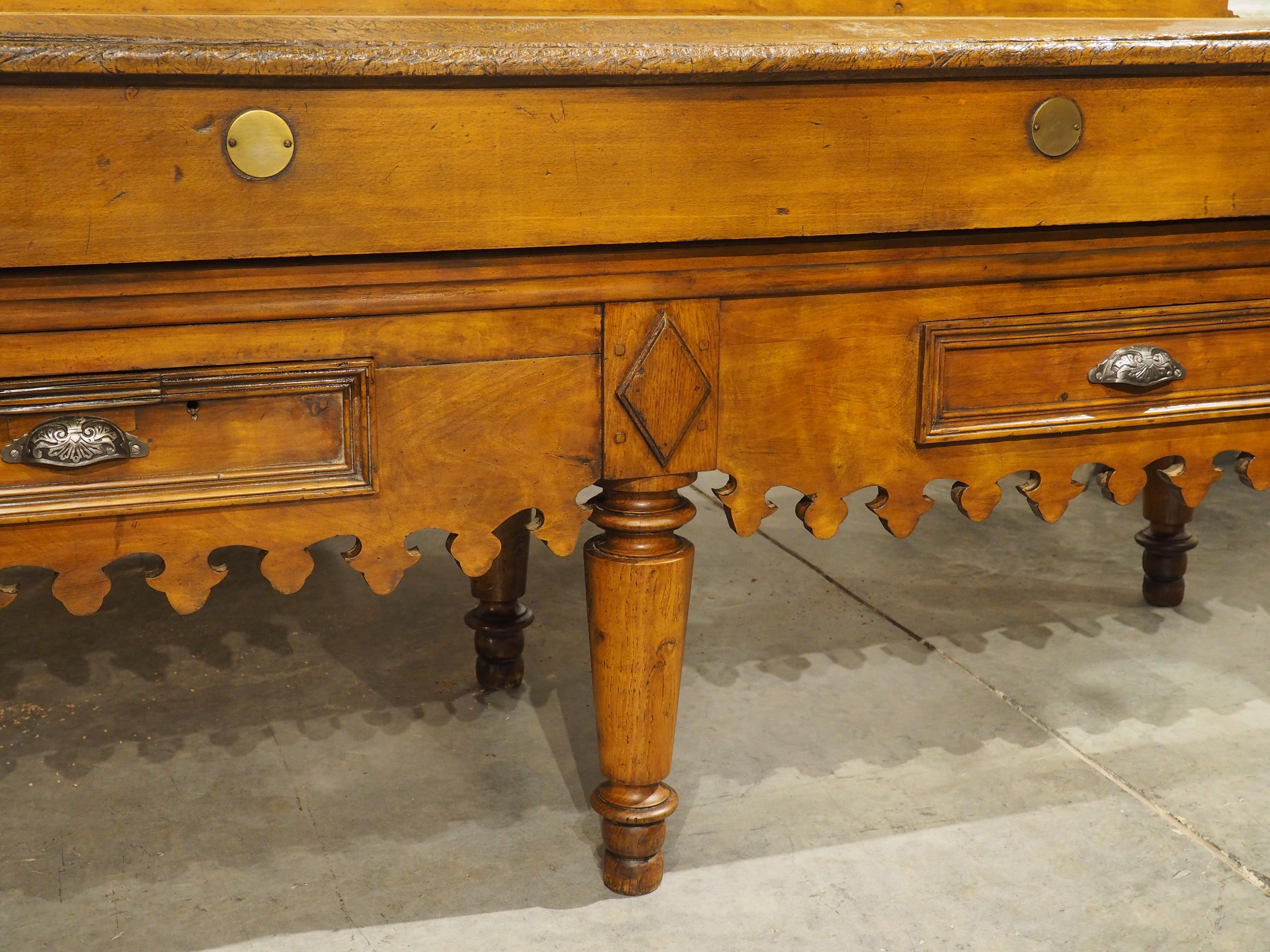 A Long Antique French Double Butcher Block Table, Billot de Boucher, Circa 1900 For Sale 3