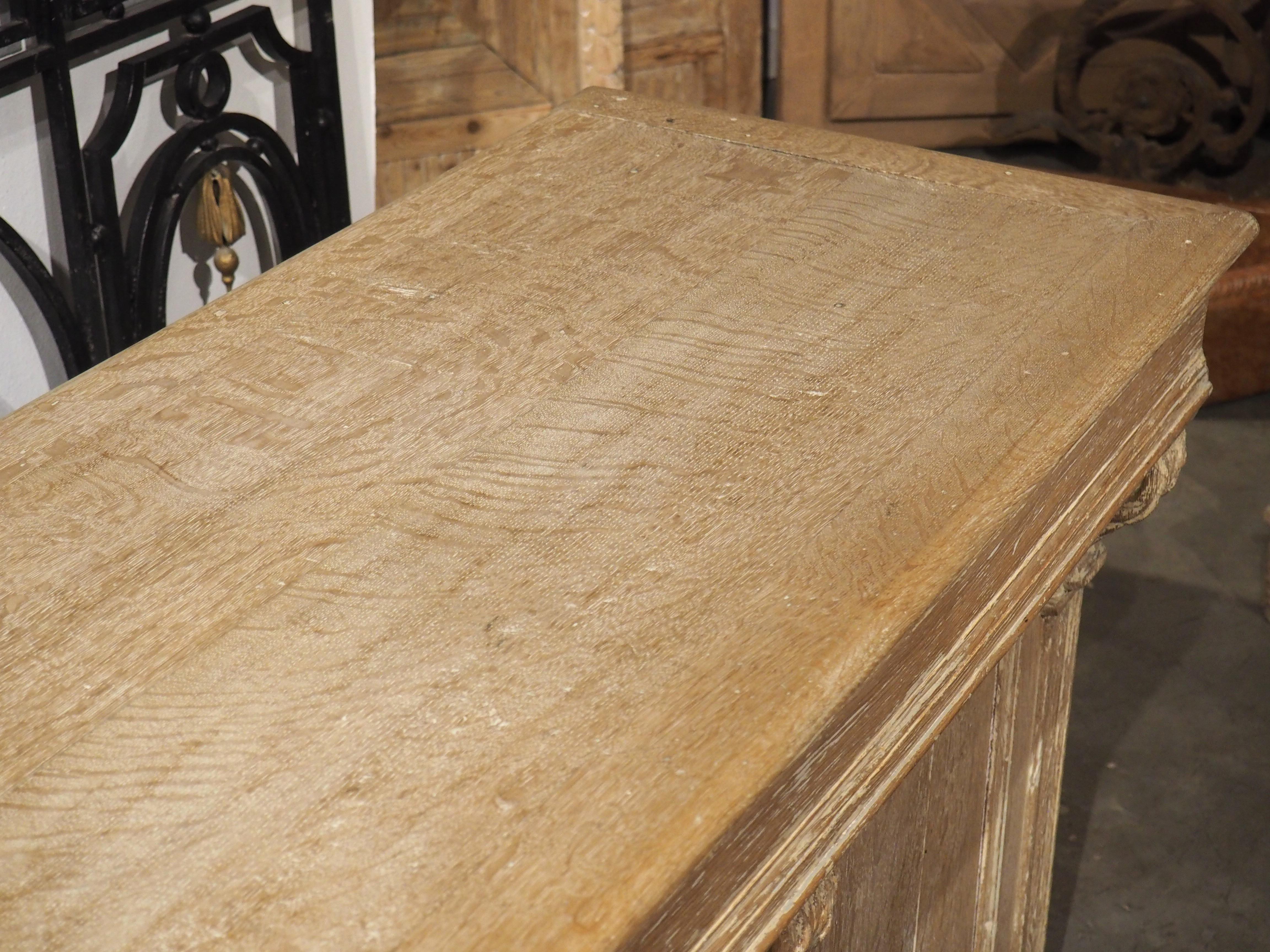 A Long Antique French Oak Shop Counter, Circa 1900, 124.5 Inches For Sale 8