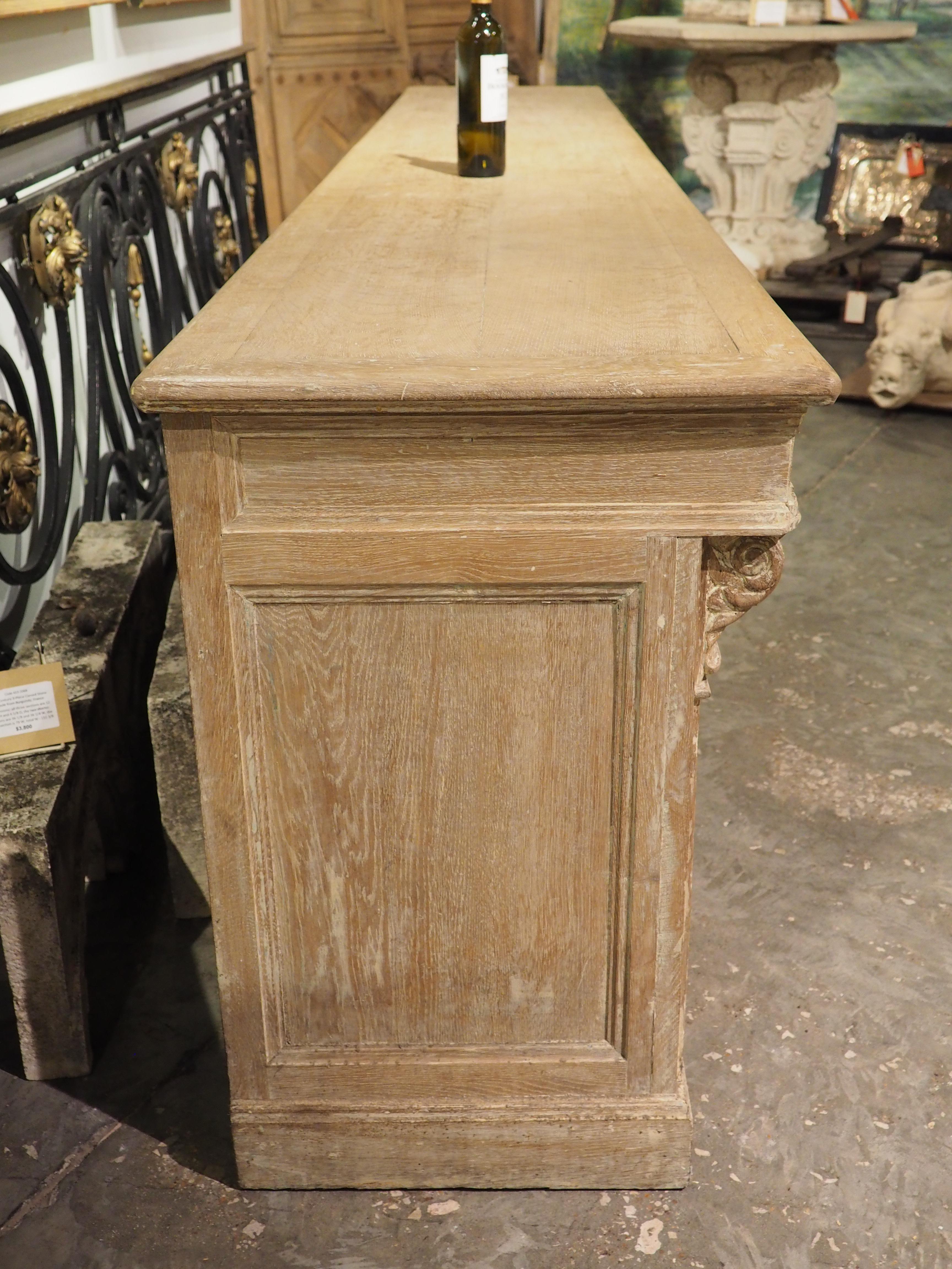 A Long Antique French Oak Shop Counter, Circa 1900, 124.5 Inches For Sale 11