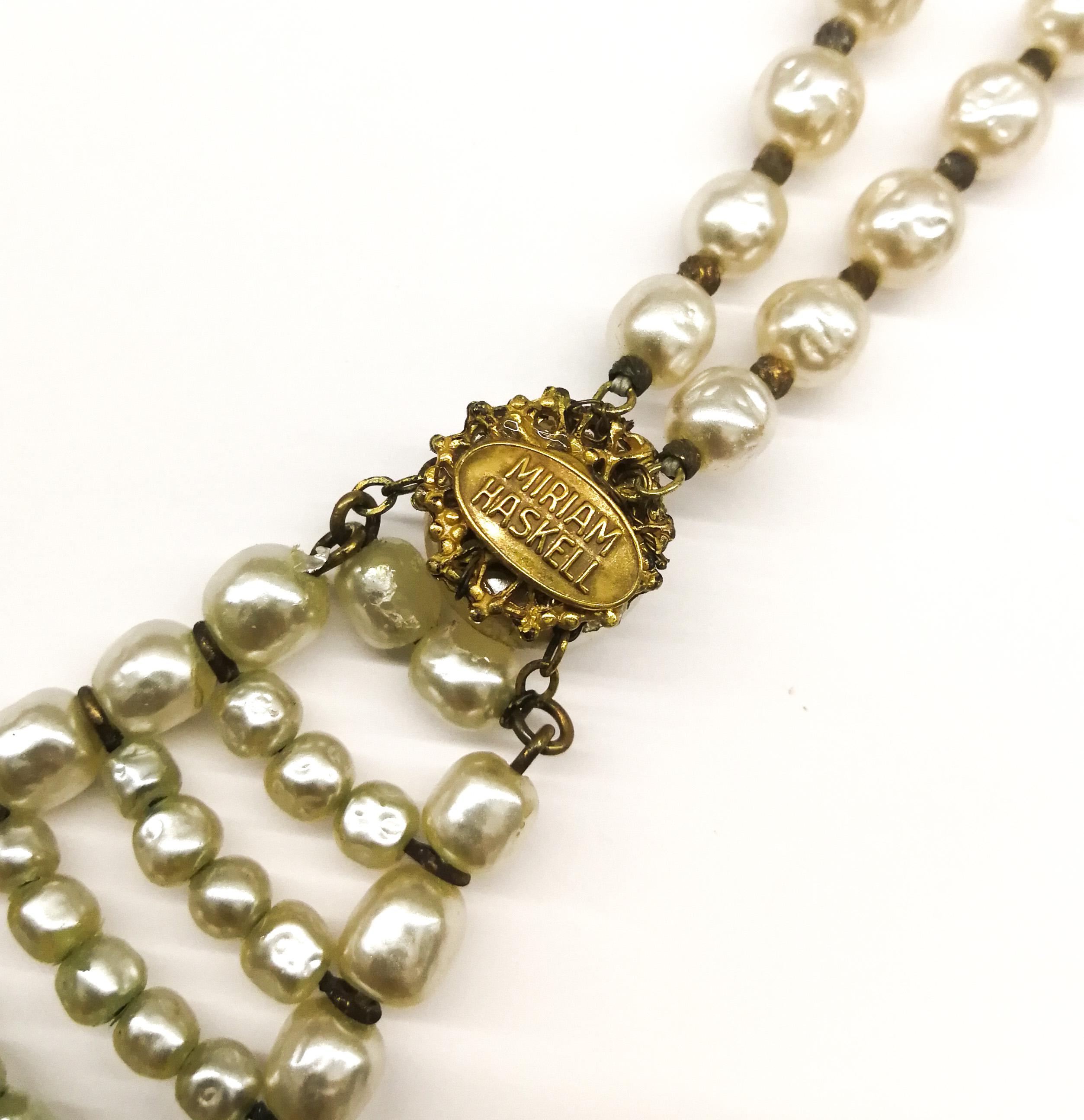 A long baroque pearl pendant necklace, Miriam Haskell, 1960s 1
