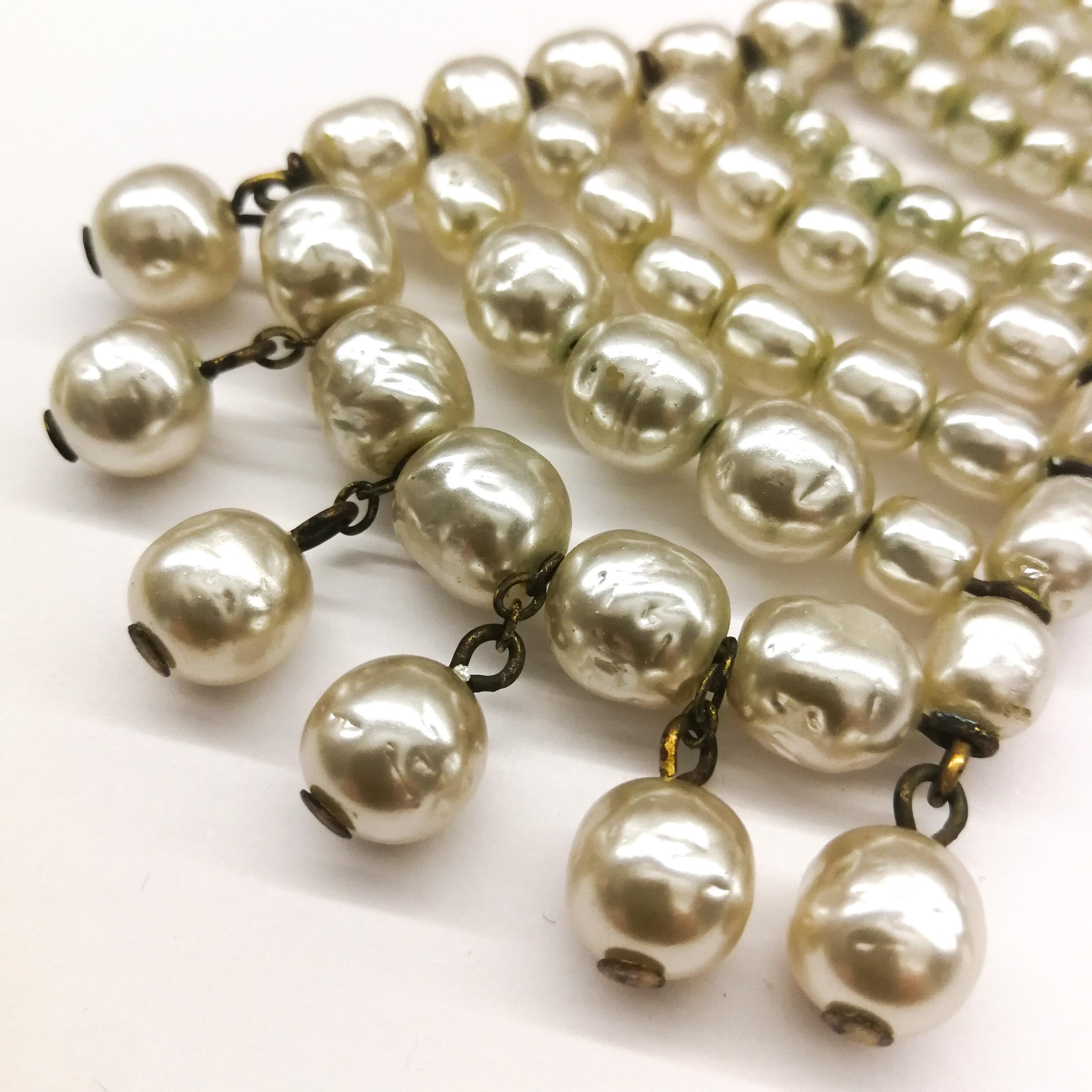 A long baroque pearl pendant necklace, Miriam Haskell, 1960s 2