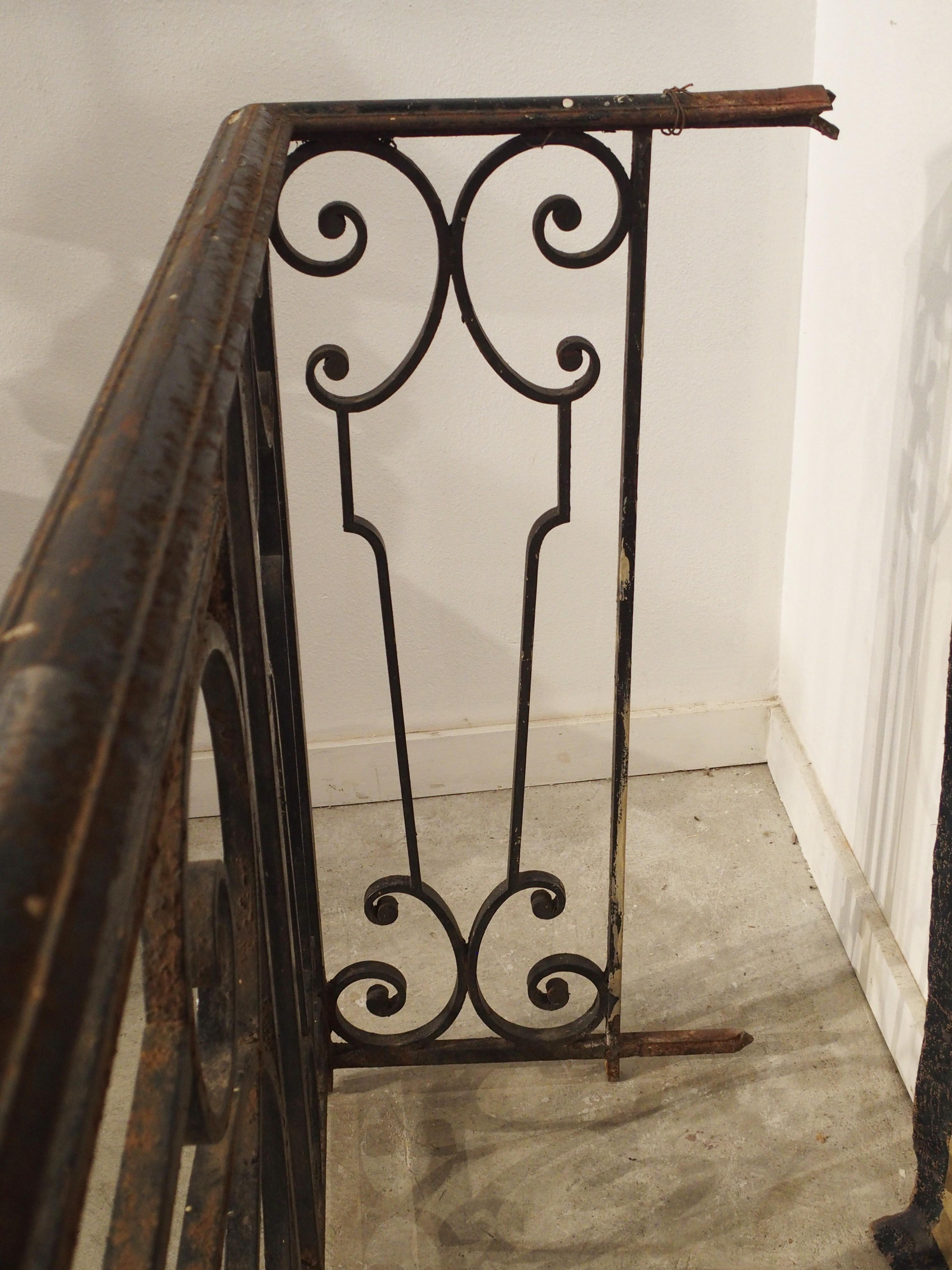 A Long Belle Époque Antique Wrought Iron Balcony Gate from Argentina 14