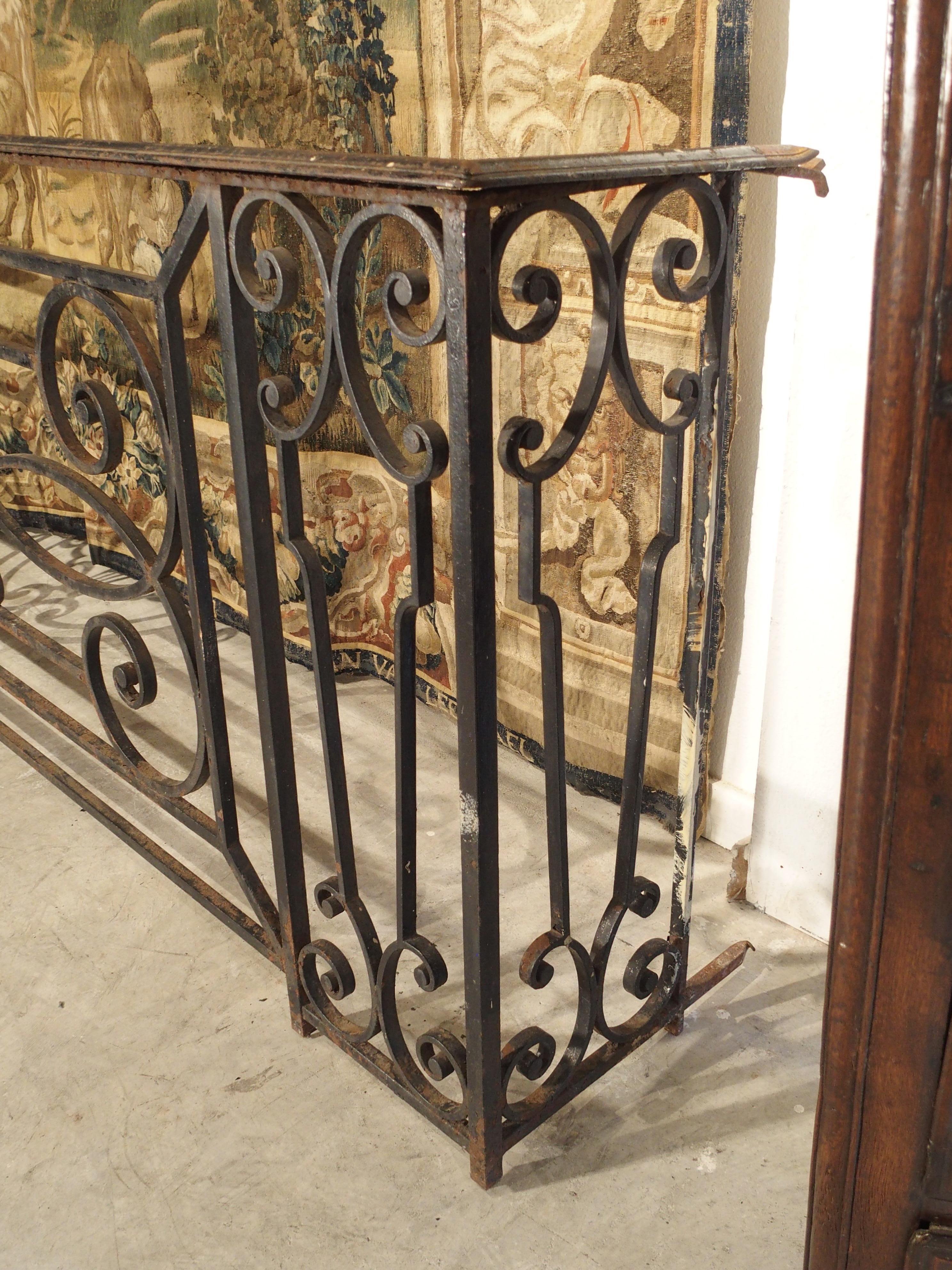 20th Century A Long Belle Époque Antique Wrought Iron Balcony Gate from Argentina