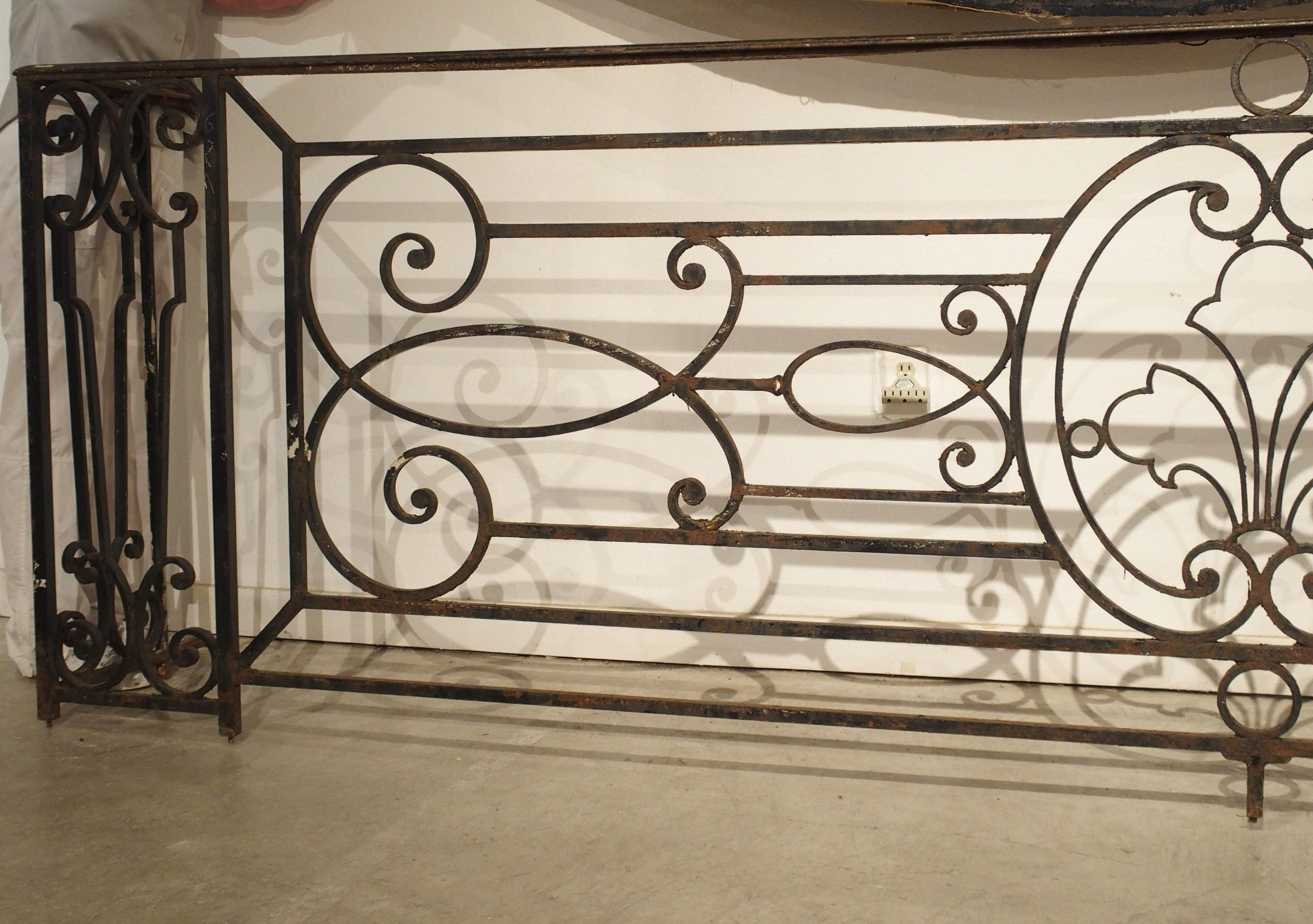 A Long Belle Époque Antique Wrought Iron Balcony Gate from Argentina 4