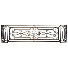 A Long Belle Époque Antique Wrought Iron Balcony Gate from Argentina