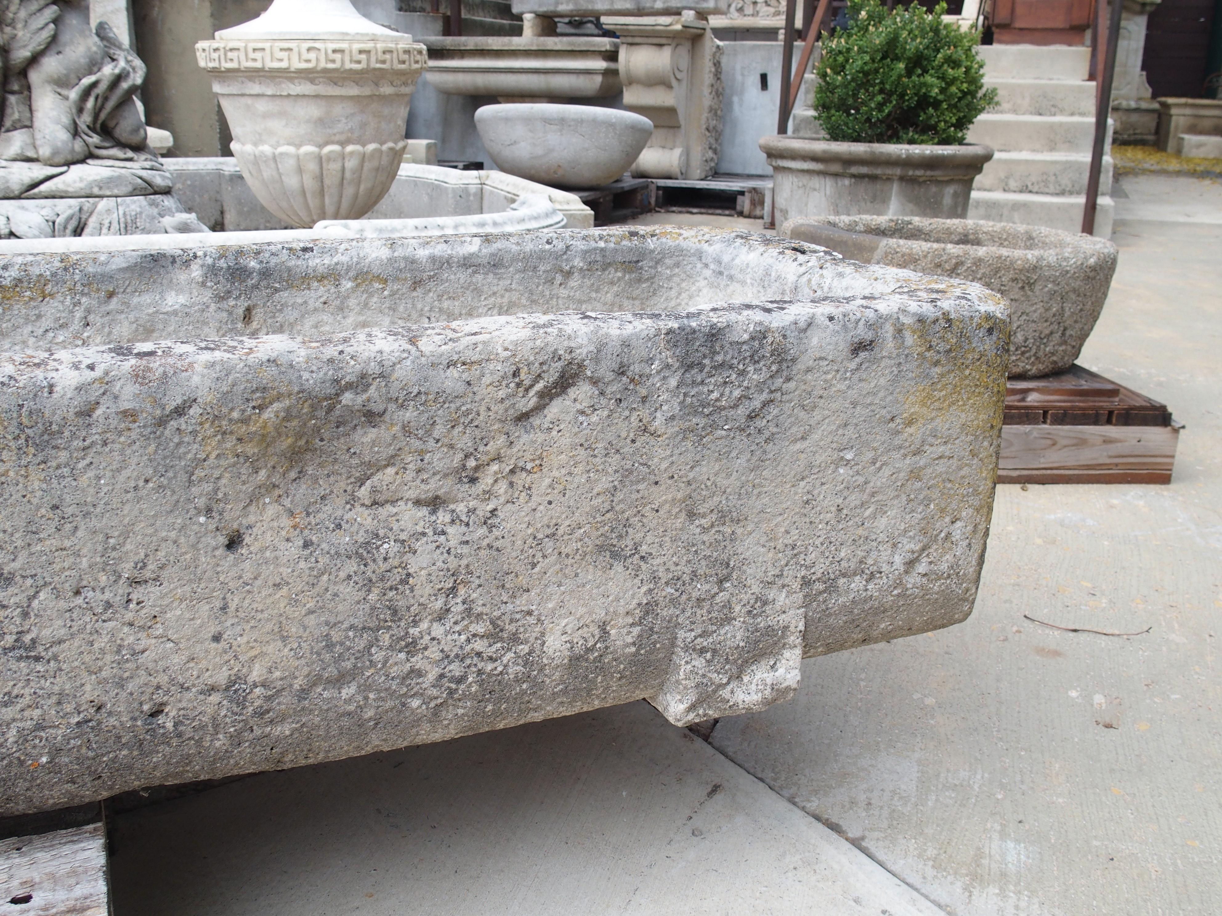A Long Circa 1800 Carved Stone Trough from Burgundy, France 5