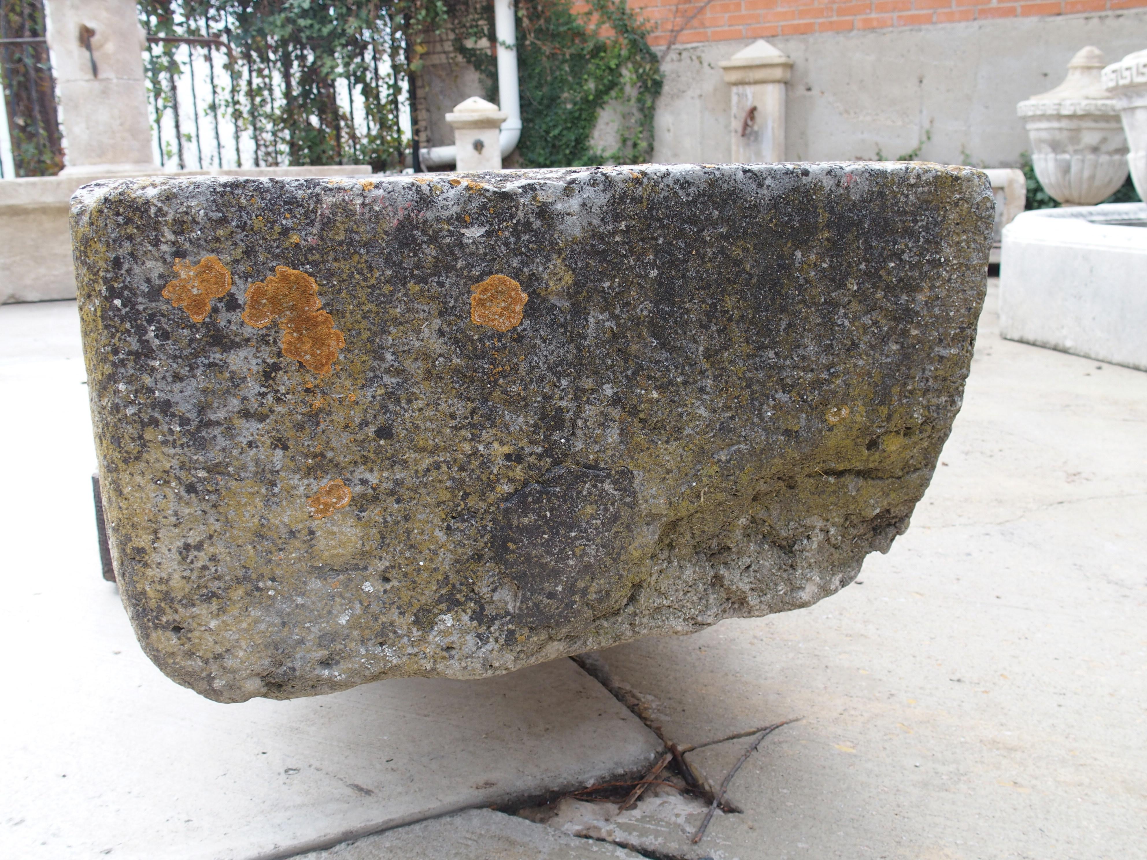 A Long Circa 1800 Carved Stone Trough from Burgundy, France 7