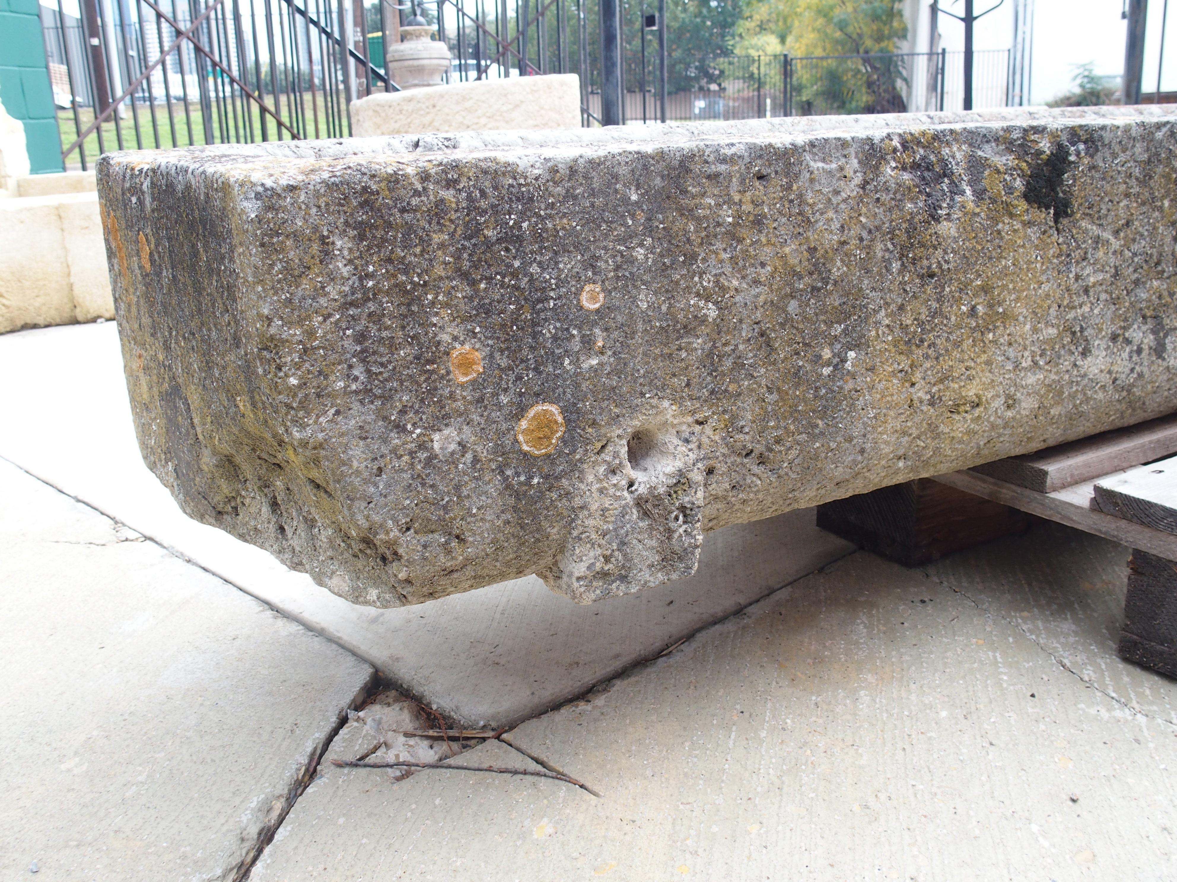 A Long Circa 1800 Carved Stone Trough from Burgundy, France 9