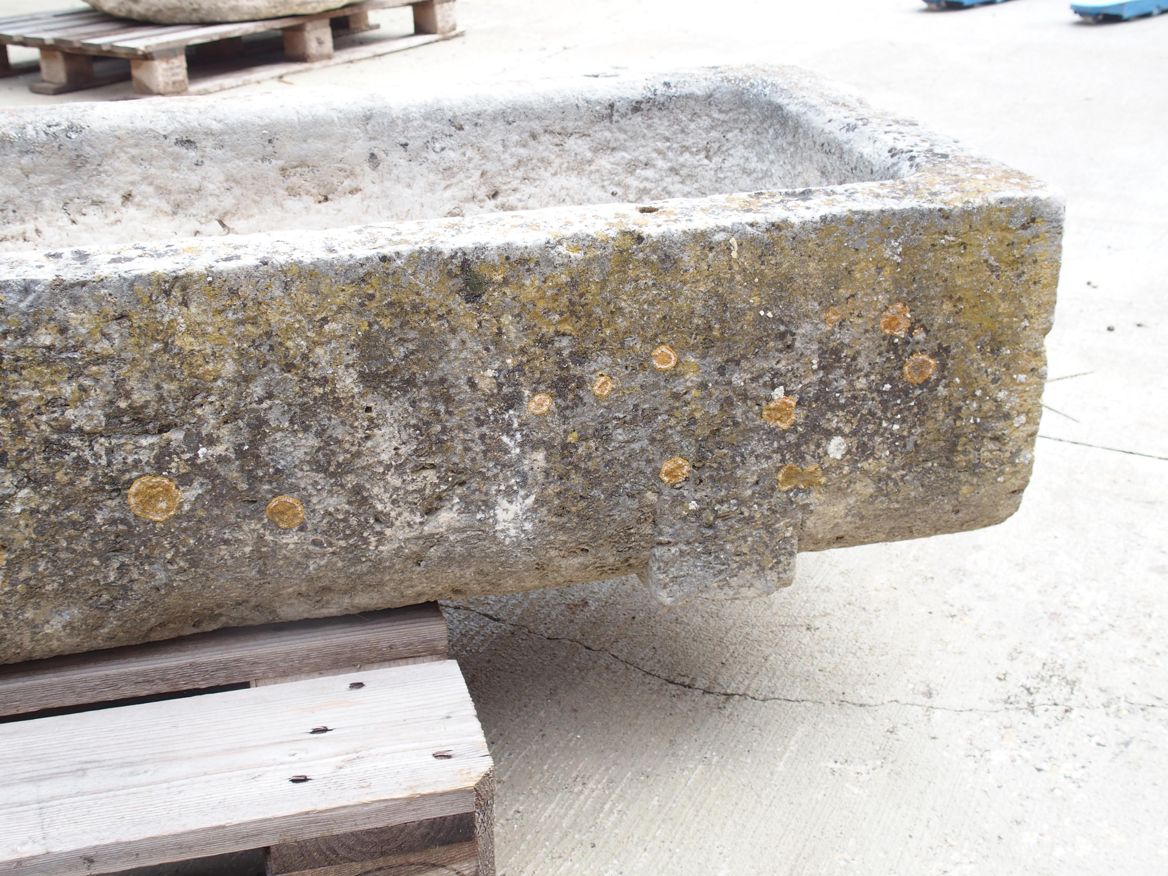 A Long Circa 1800 Carved Stone Trough from Burgundy, France 10