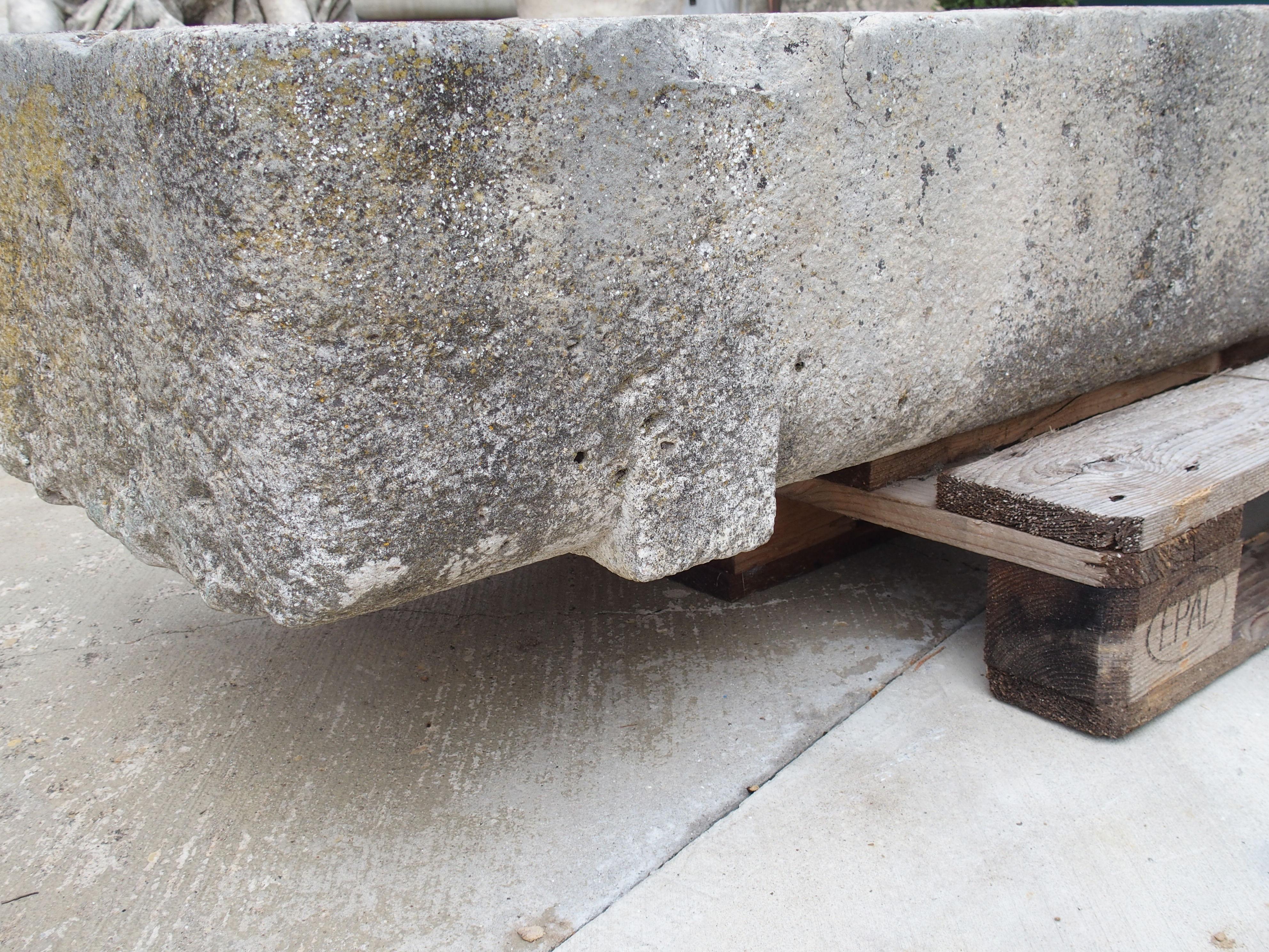 A Long Circa 1800 Carved Stone Trough from Burgundy, France 1