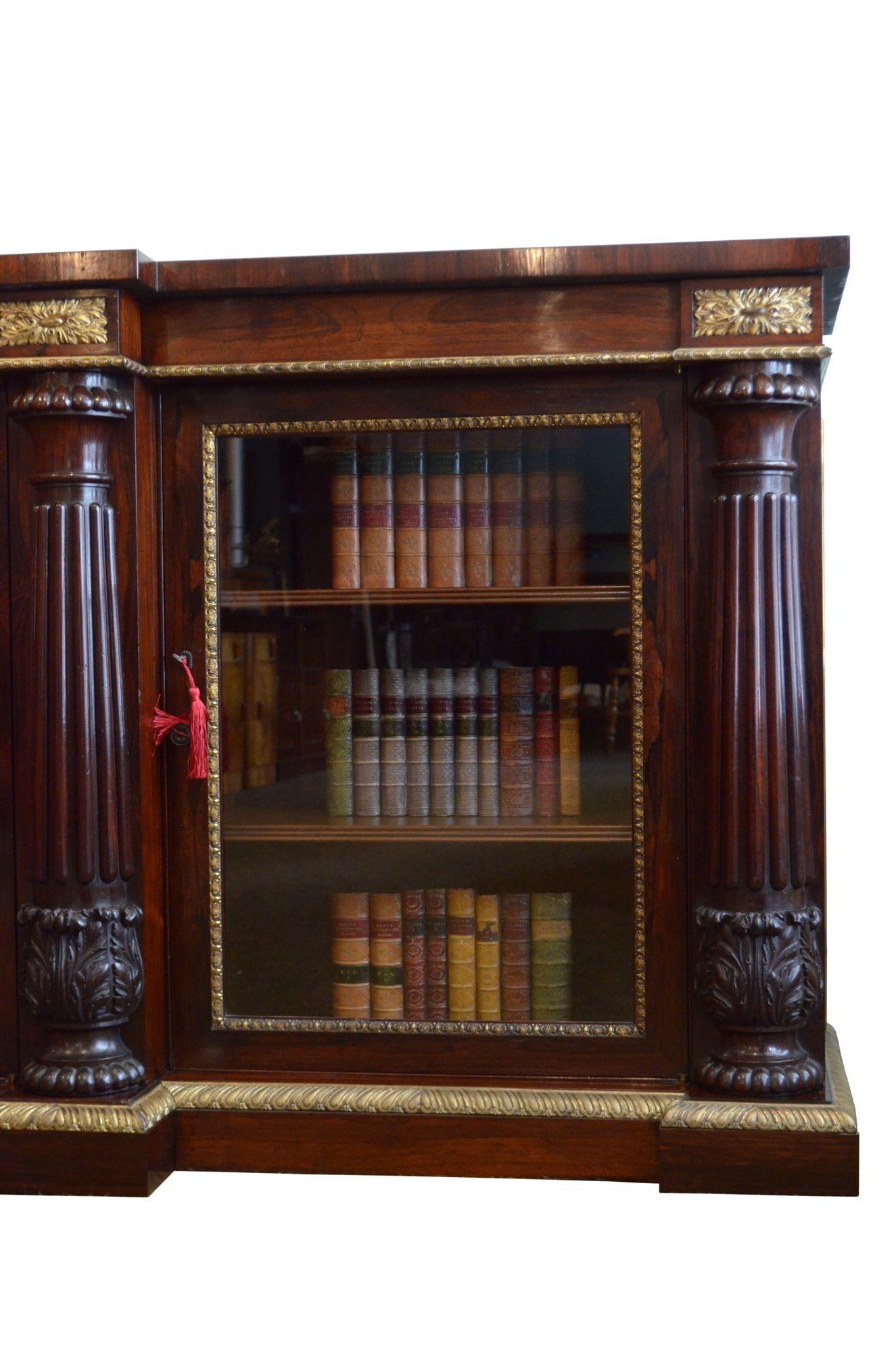 A Long English Regency Gilllows Rosewood Cabinet For Sale 6