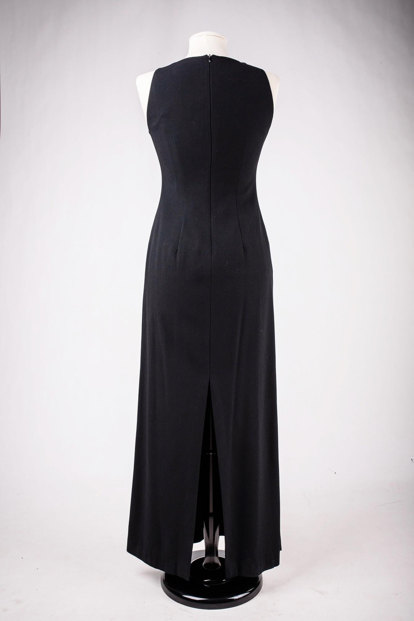 A Long Evening Black Dress by Claude Montana - French Circa 1999 For Sale 7