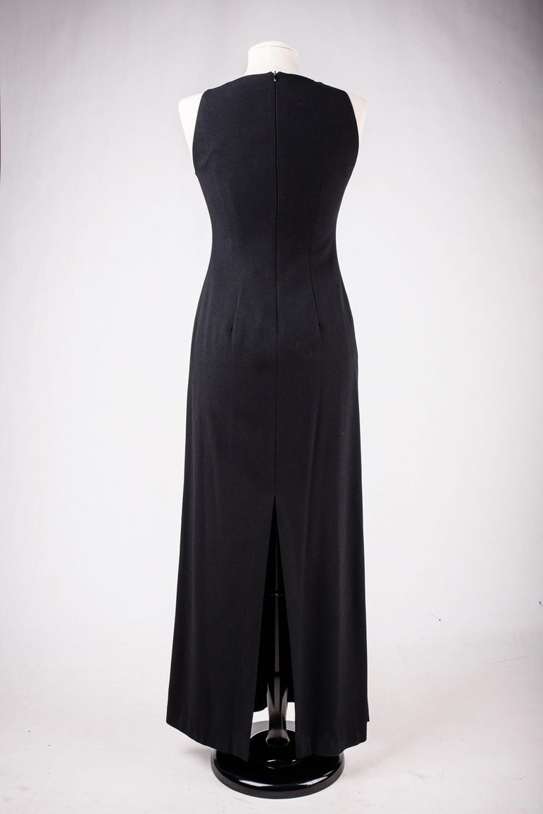 A Long Evening Black Dress by Claude Montana - French Circa 1999 For Sale 8