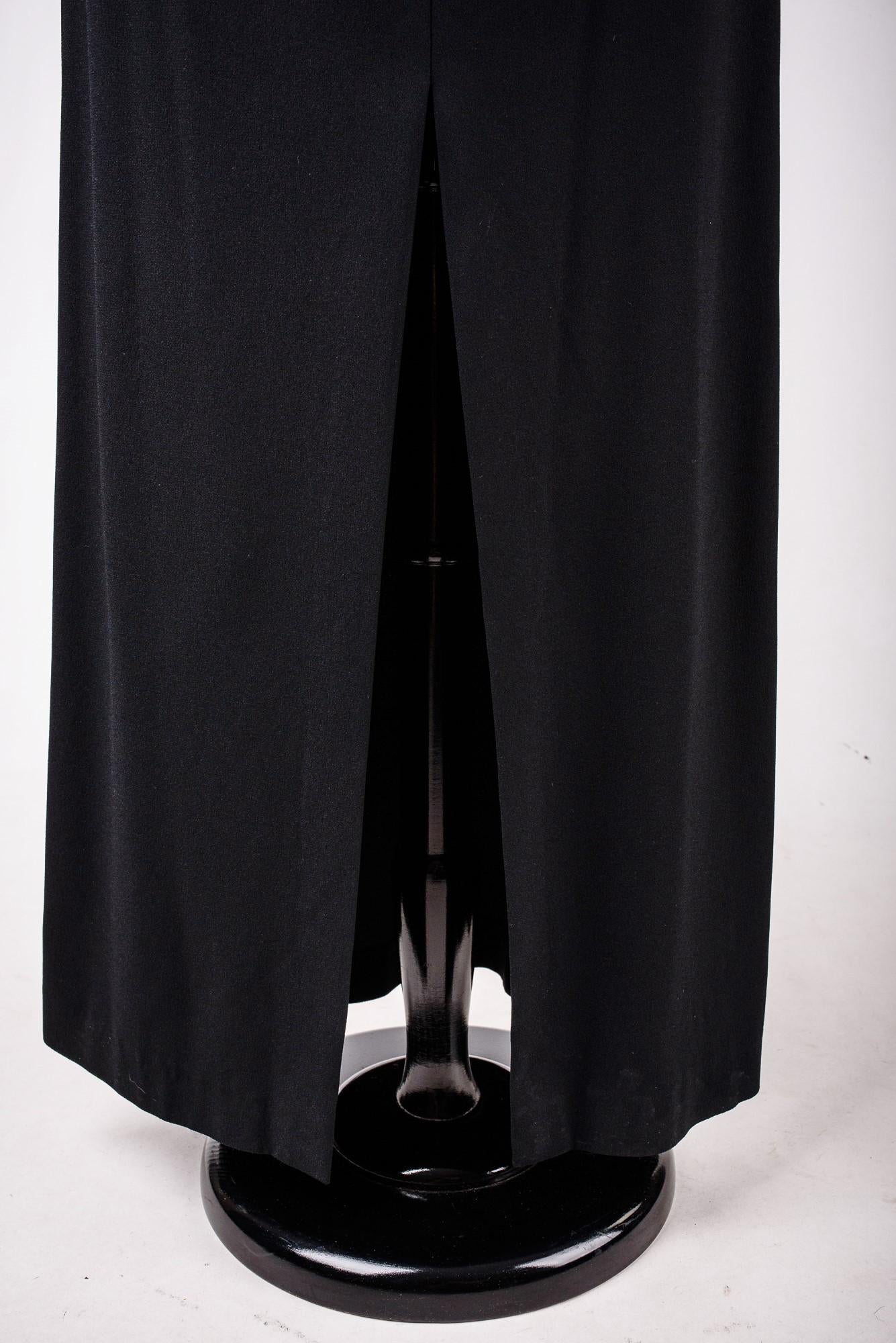 A Long Evening Black Dress by Claude Montana - French Circa 1999 For Sale 8