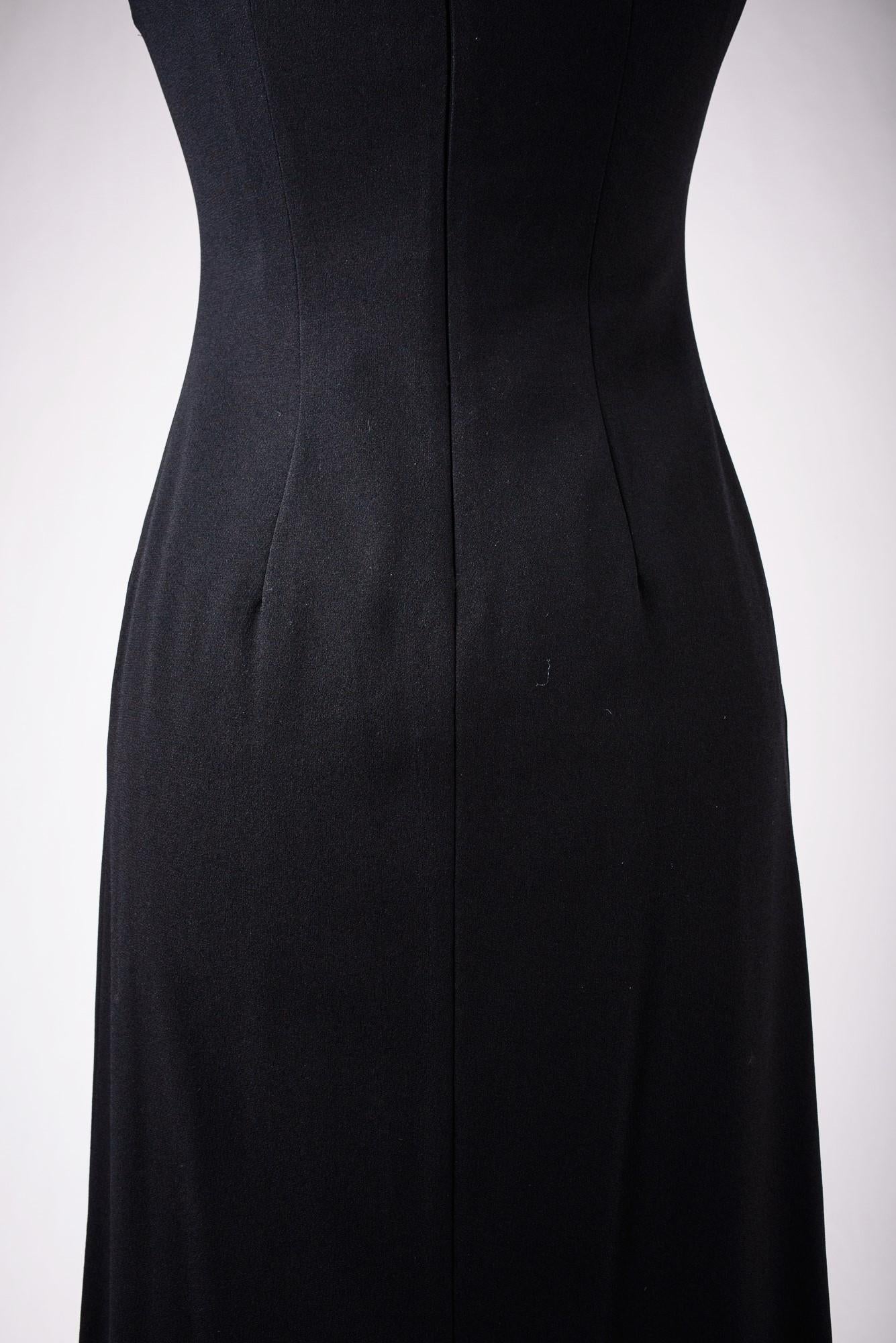 A Long Evening Black Dress by Claude Montana - French Circa 1999 For Sale 9