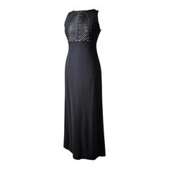 A Long Evening Black Dress by Claude Montana - French Circa 1999