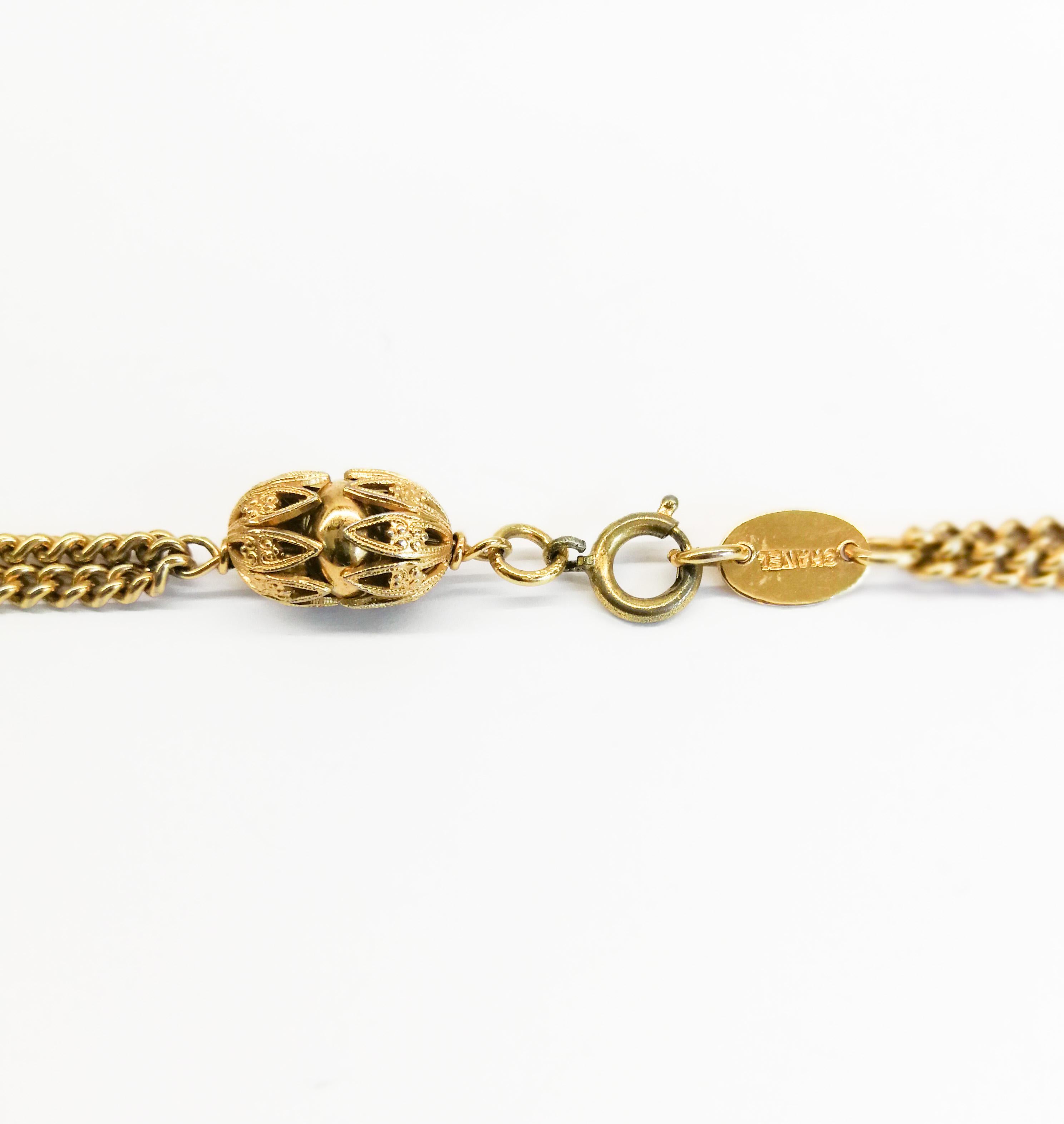 A long gilt metal/filigree sautoir/chain, Robert Goossens for Chanel, 1950s/60s 5
