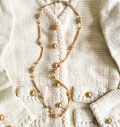 A long gilt metal/filigree sautoir/chain, Robert Goossens for Chanel, 1950s/60s