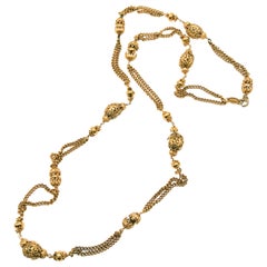 A long gilt metal/filigree sautoir/chain, Robert Goossens for Chanel, 1950s/60s