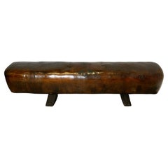 A Long Leather Pommel Horse Bench Seat  A handsome leather pommel horse from Fra