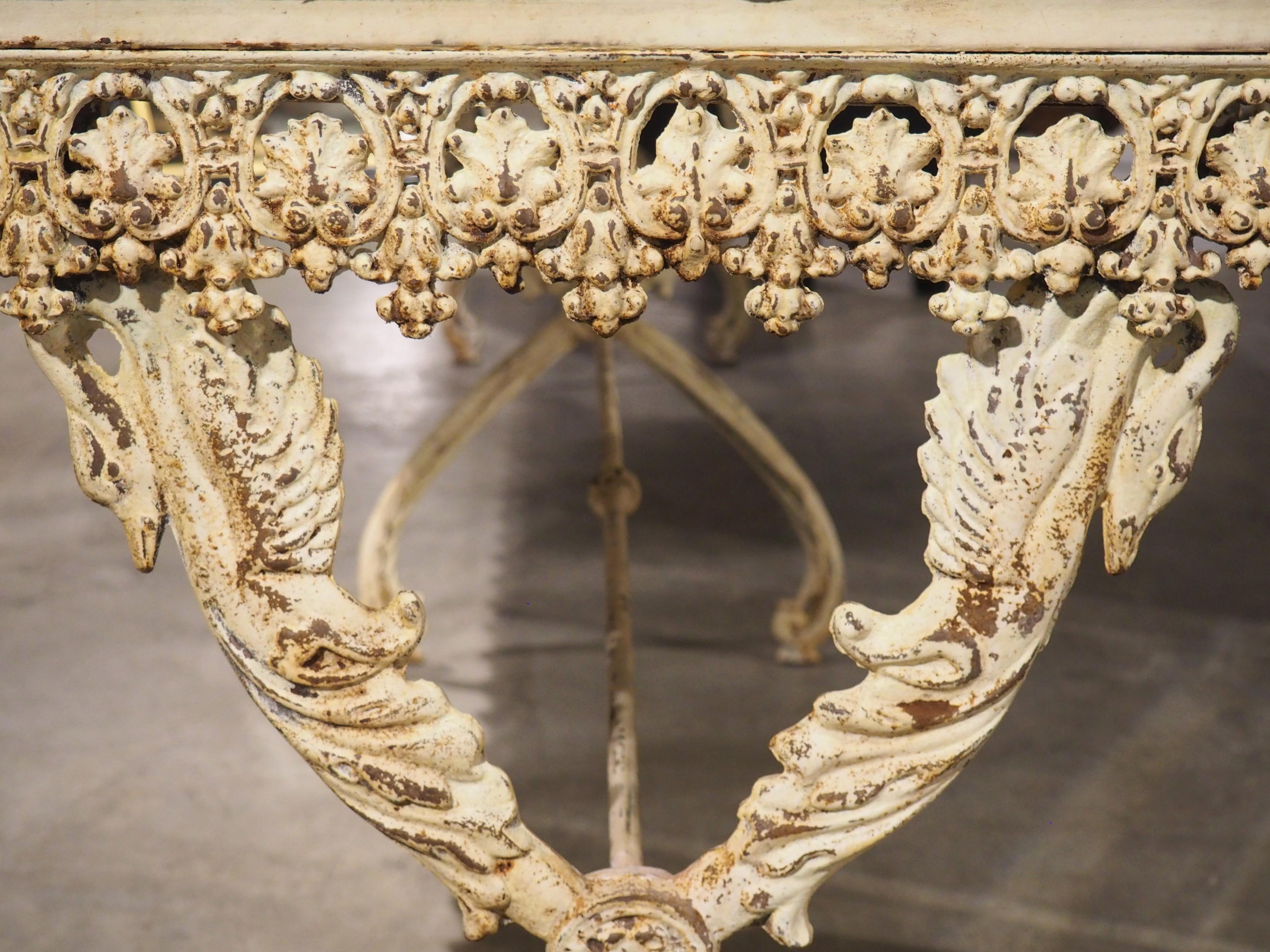 A Long, Painted Antique Cast Iron Table from Aix-en-Provence, France Circa 1890 For Sale 12