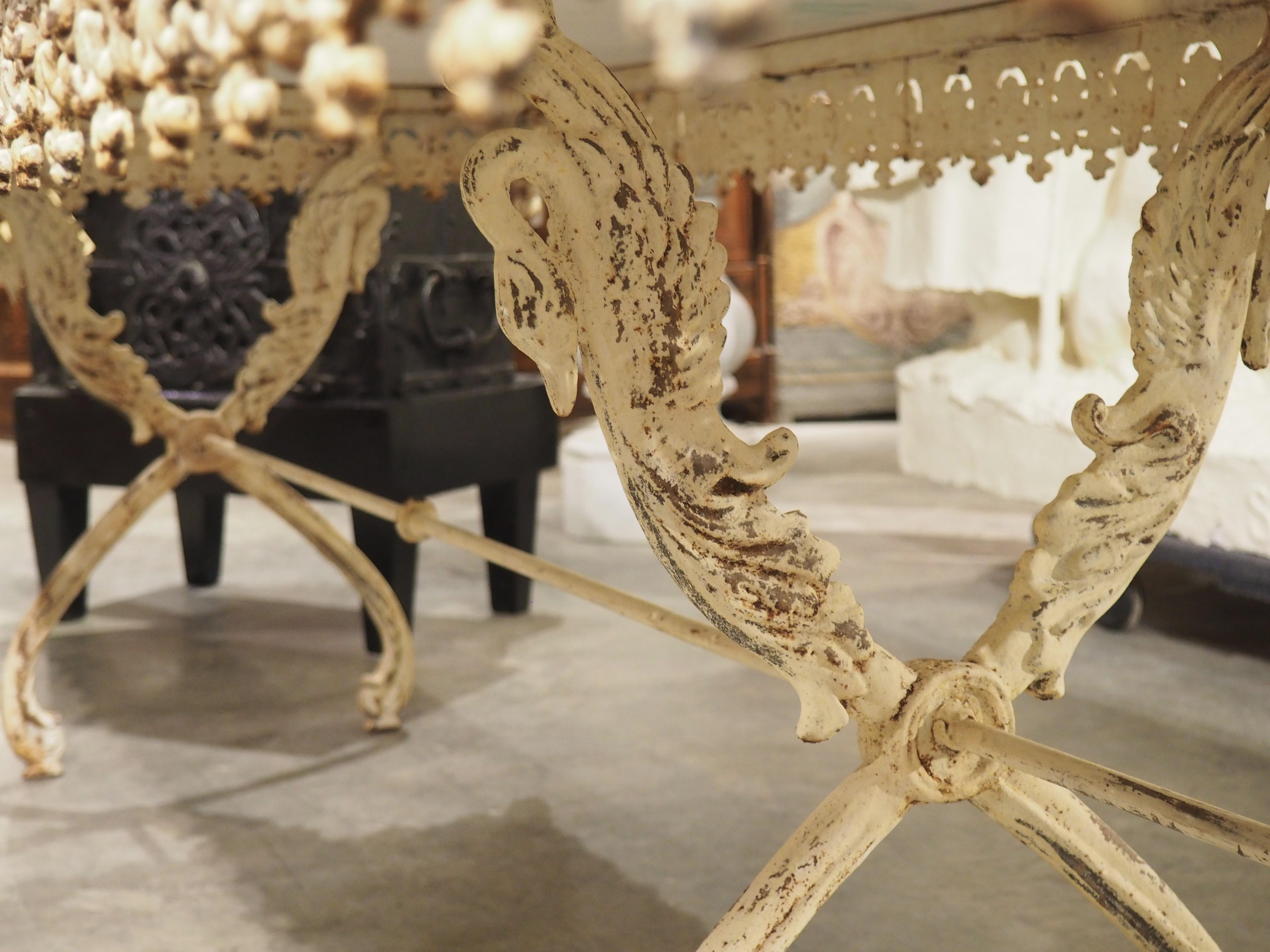 A Long, Painted Antique Cast Iron Table from Aix-en-Provence, France Circa 1890 For Sale 13