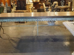 A Long, Painted Antique Cast Iron Table from Aix-en-Provence, France Circa 1890