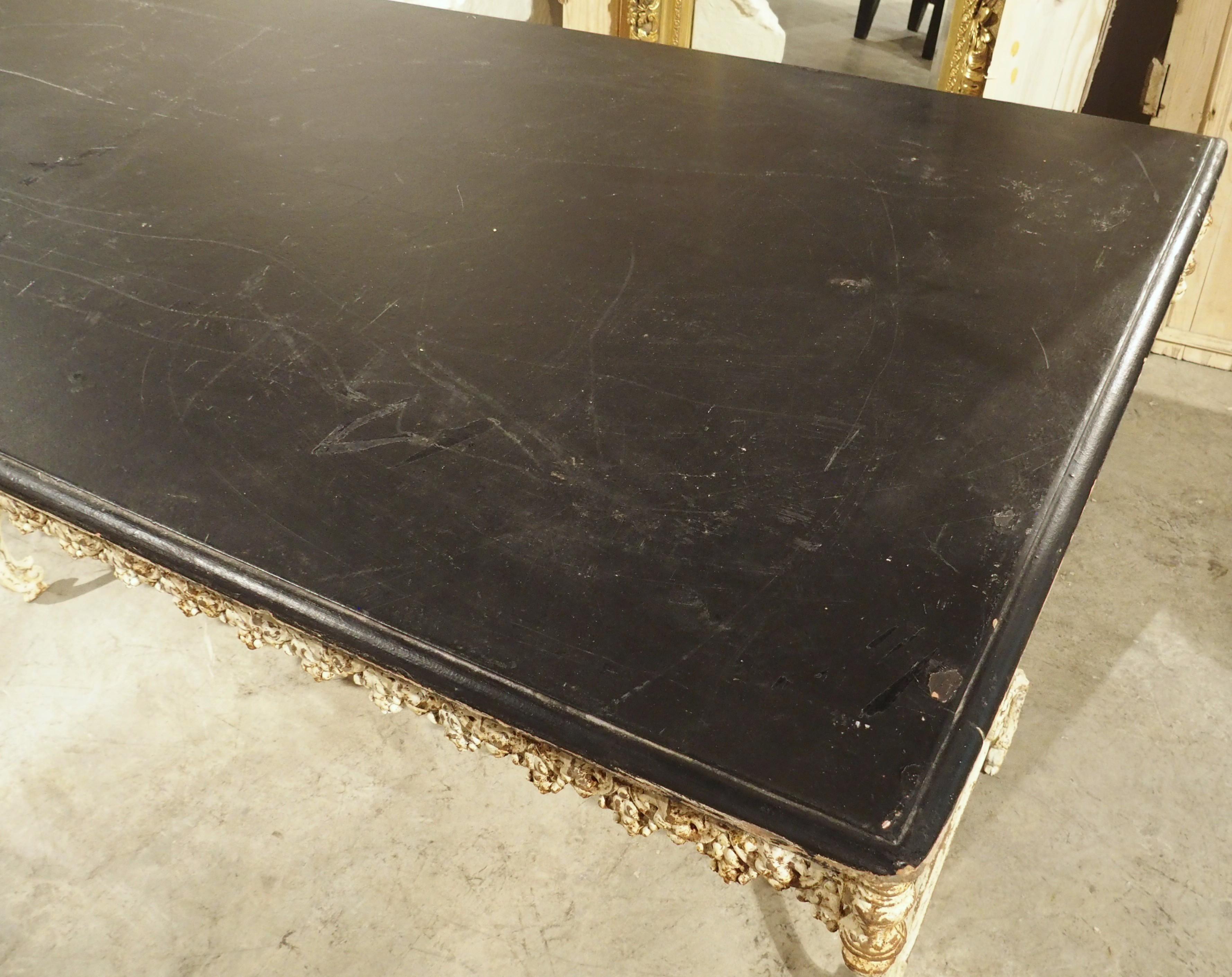 A Long, Painted Antique Cast Iron Table from Aix-en-Provence, France Circa 1890 For Sale 1