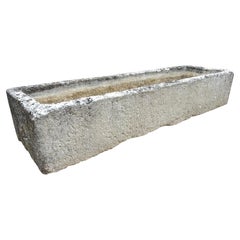 A Long Rectangular Limestone Field Trough from Burgundy, France, 19th Century