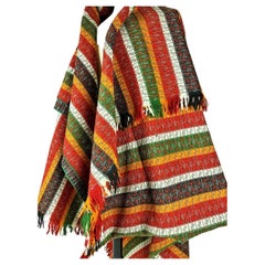 Long châle rayé en paisley à décor de bayadère - France Circa 1870