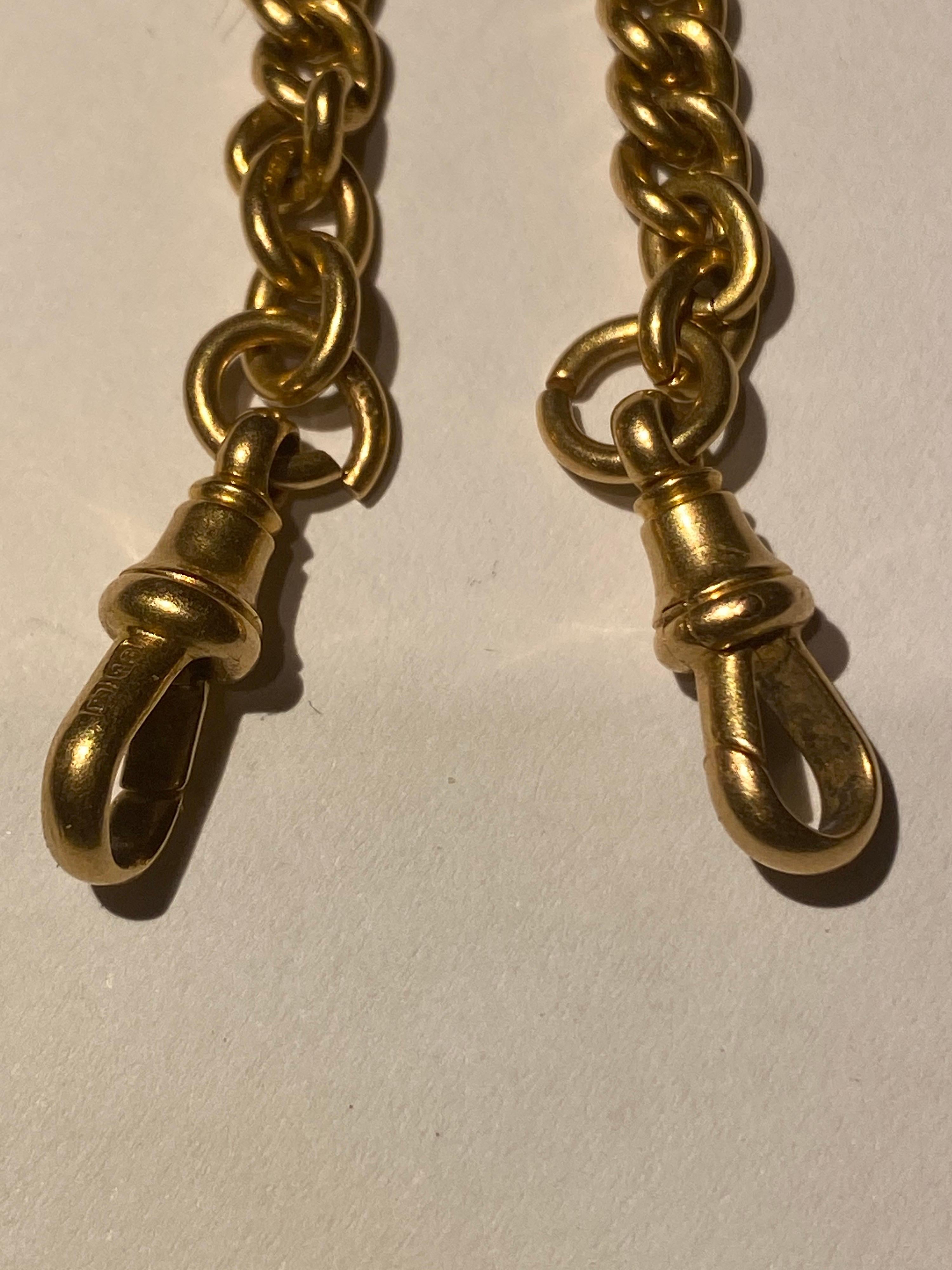 Long Victorian Antique 18 Carat Yellow Gold Double Albert Watch Chain 8