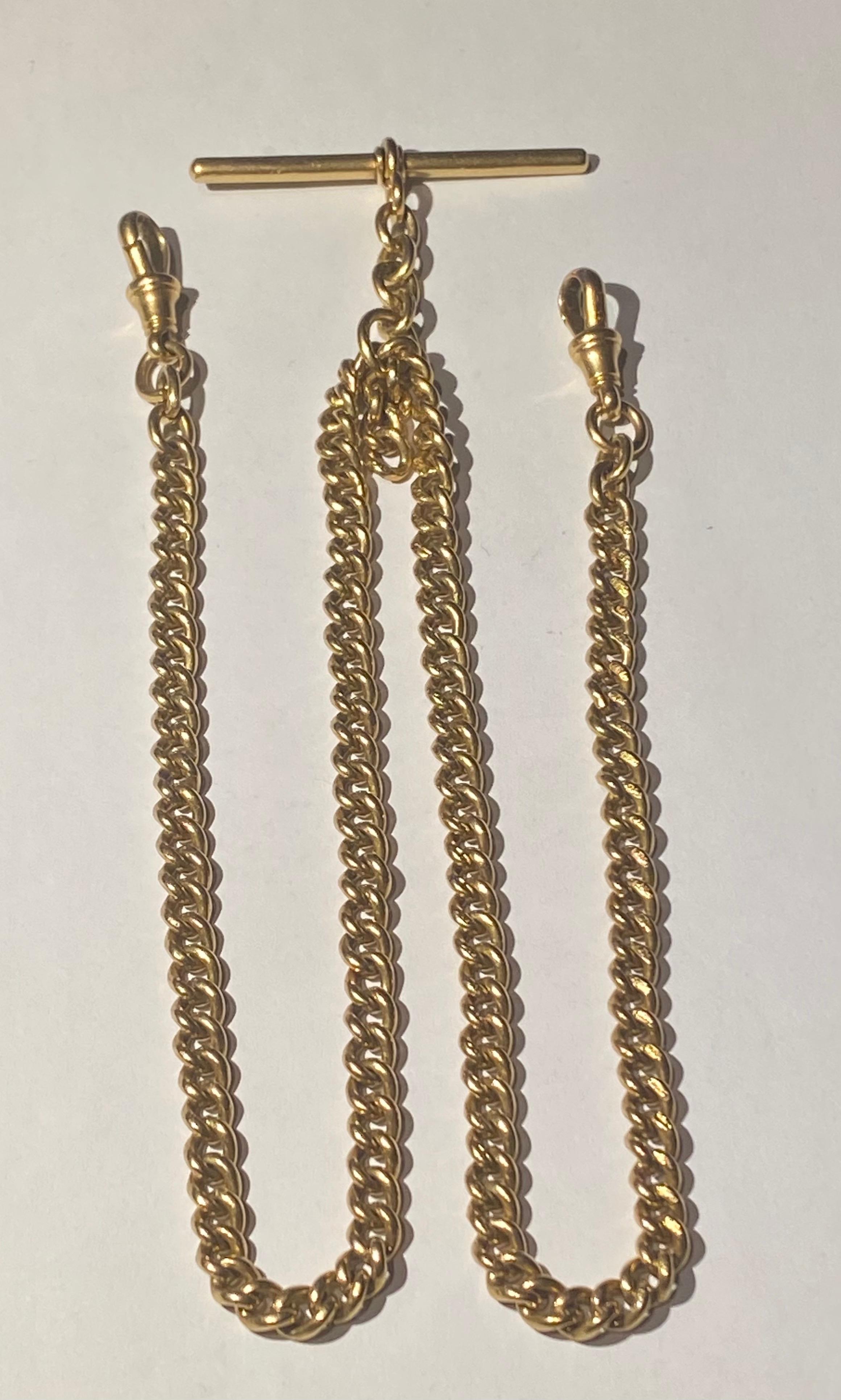 Long Victorian Antique 18 Carat Yellow Gold Double Albert Watch Chain In Good Condition In Kenley surrey, GB