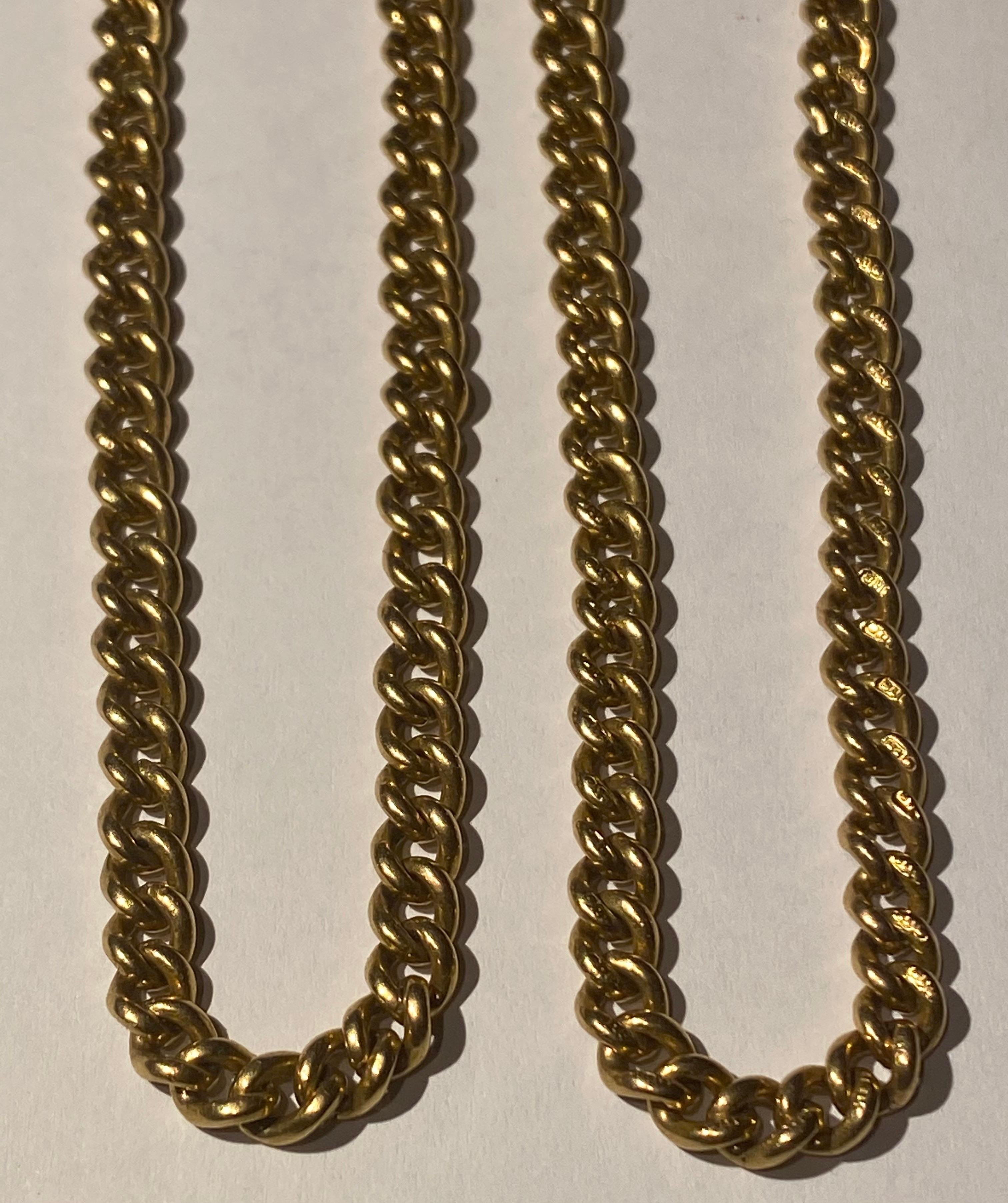 Long Victorian Antique 18 Carat Yellow Gold Double Albert Watch Chain 1