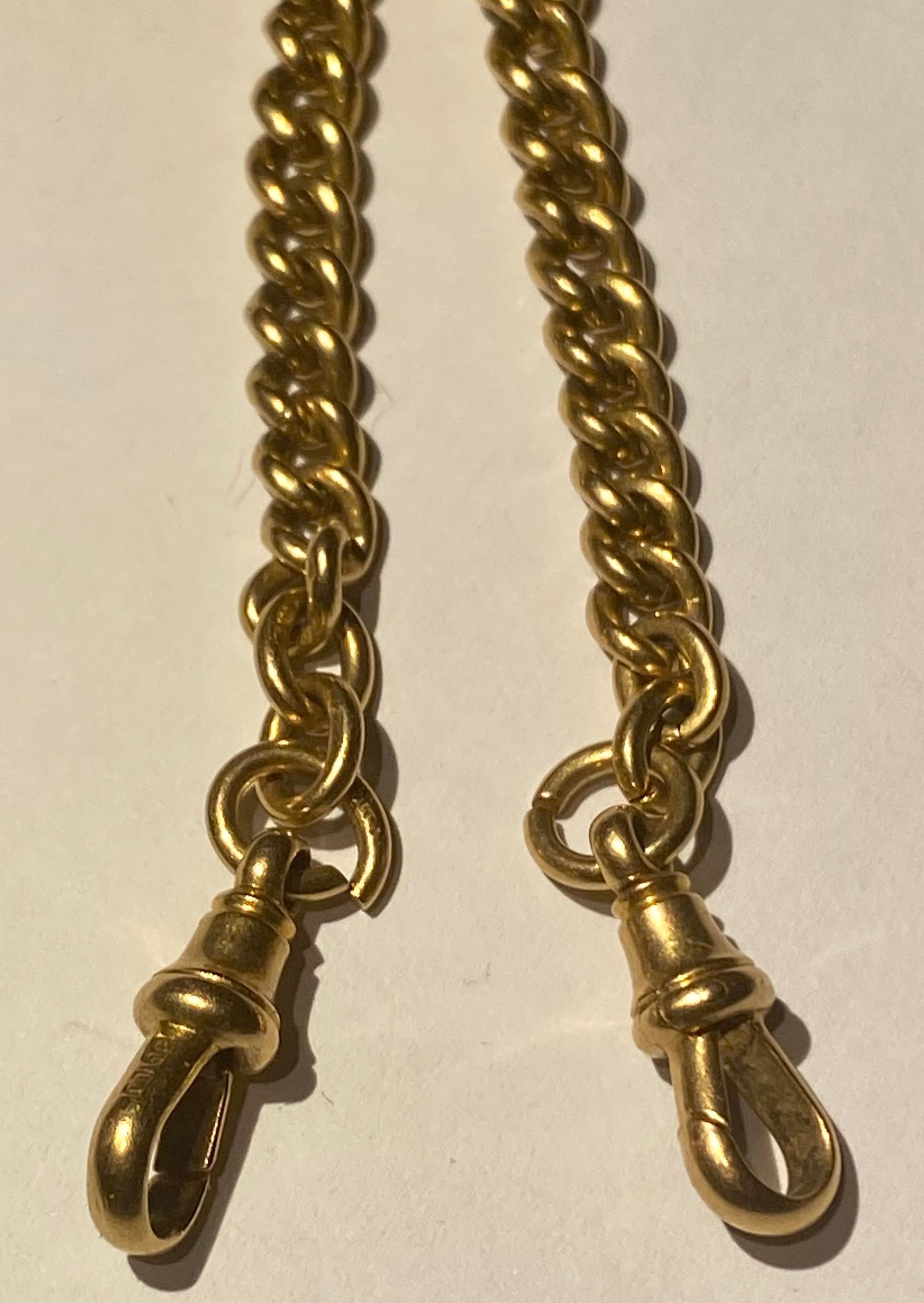 Long Victorian Antique 18 Carat Yellow Gold Double Albert Watch Chain 4