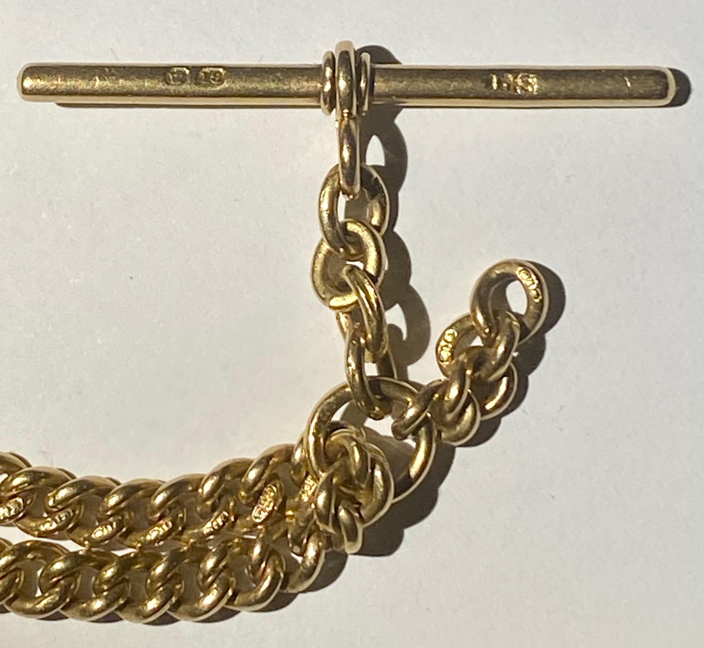 Long Victorian Antique 18 Carat Yellow Gold Double Albert Watch Chain 5