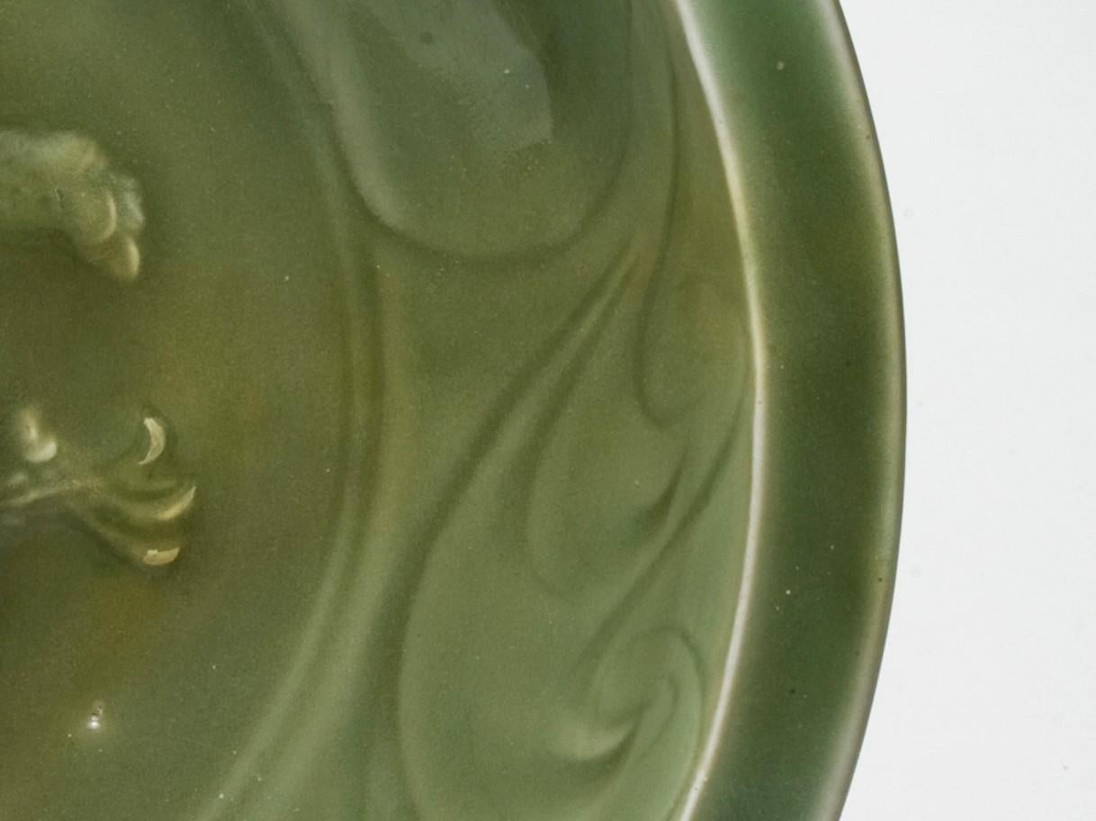 Carved A Longquan Celadon-Glazed 'Dragon' Dish, Yuan Dynasty For Sale