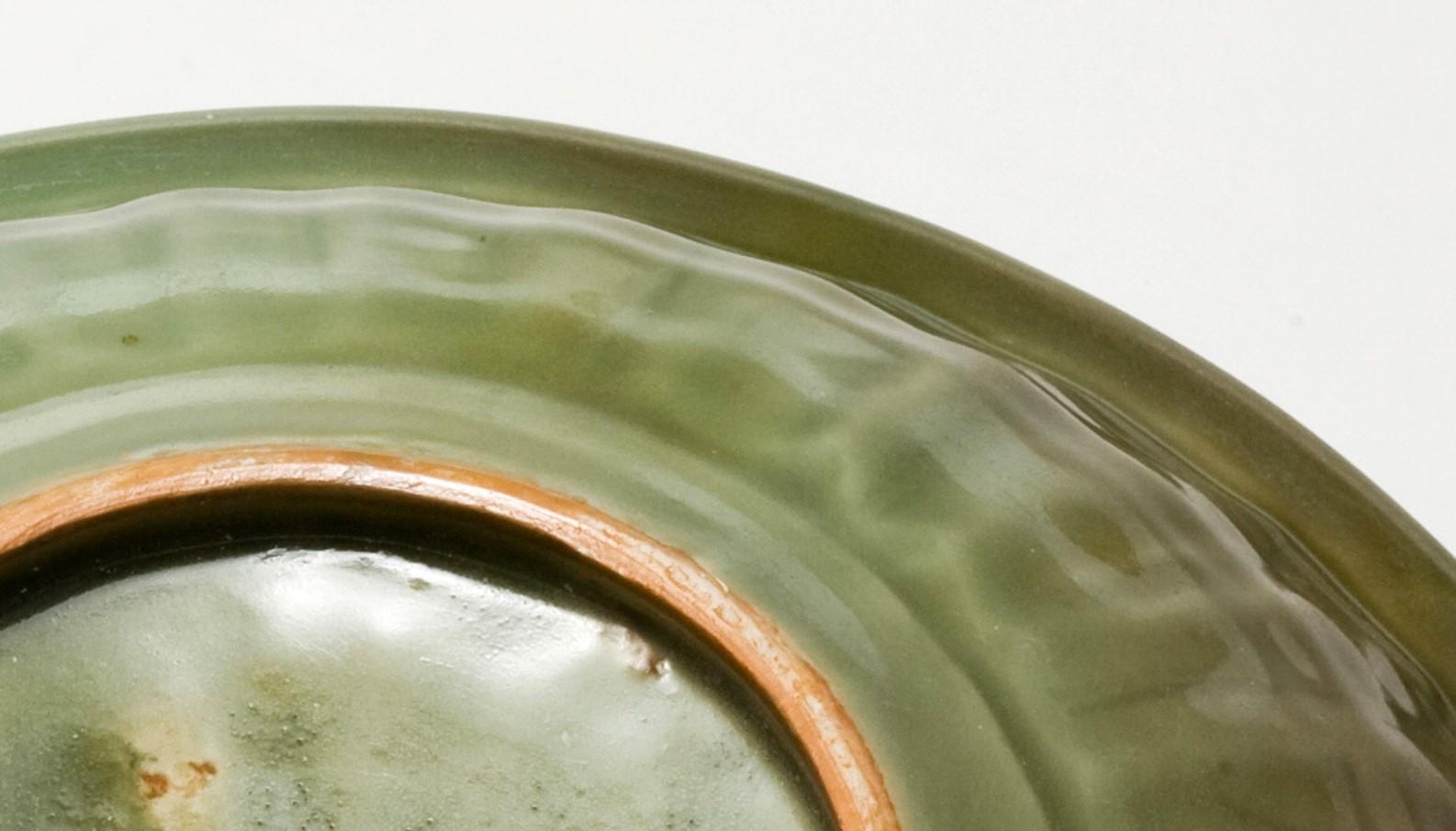 18th Century and Earlier A Longquan Celadon-Glazed 'Dragon' Dish, Yuan Dynasty For Sale