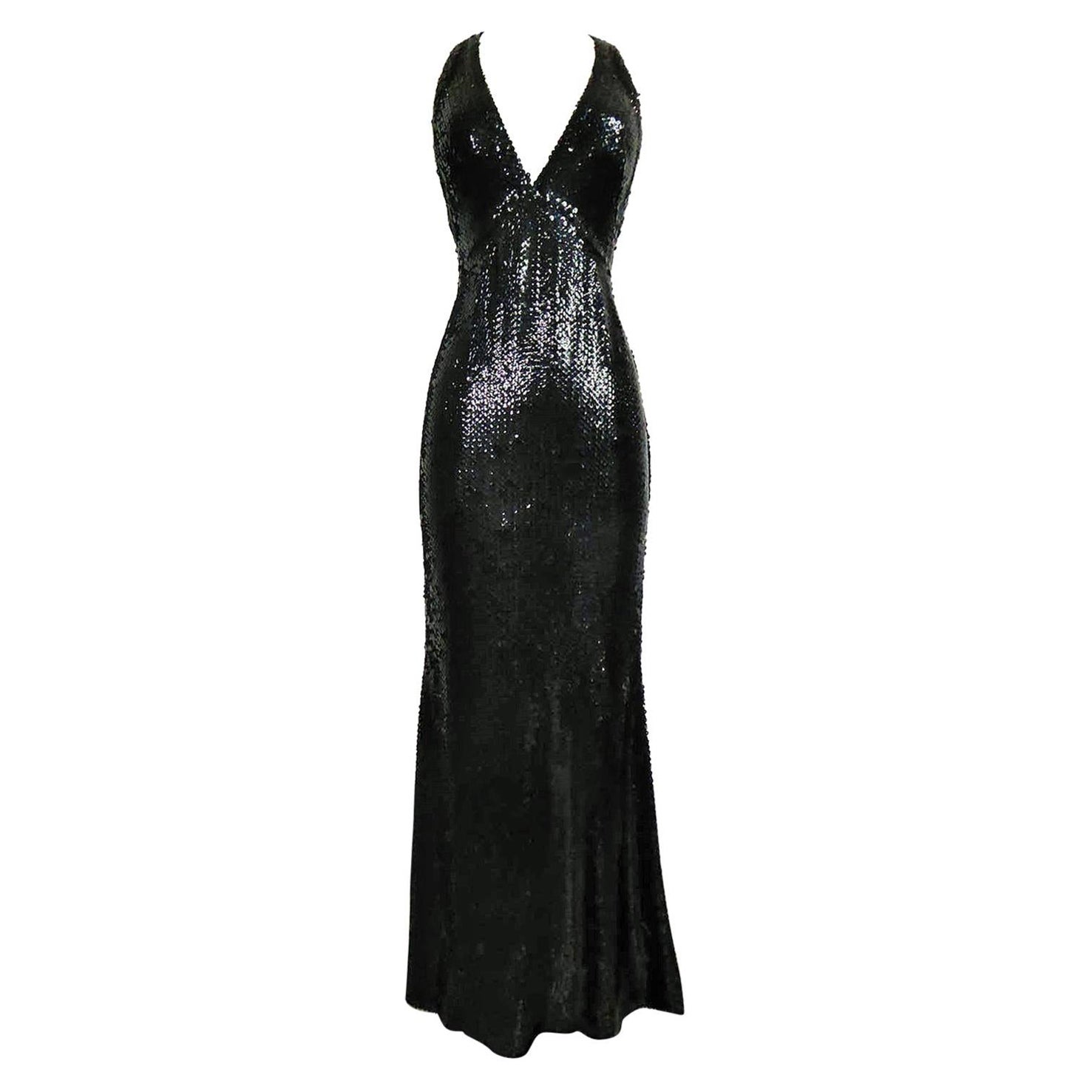 A Loris Azzaro Couture Besticktes Pailletten-Abendkleid CIRCA 1970/1980