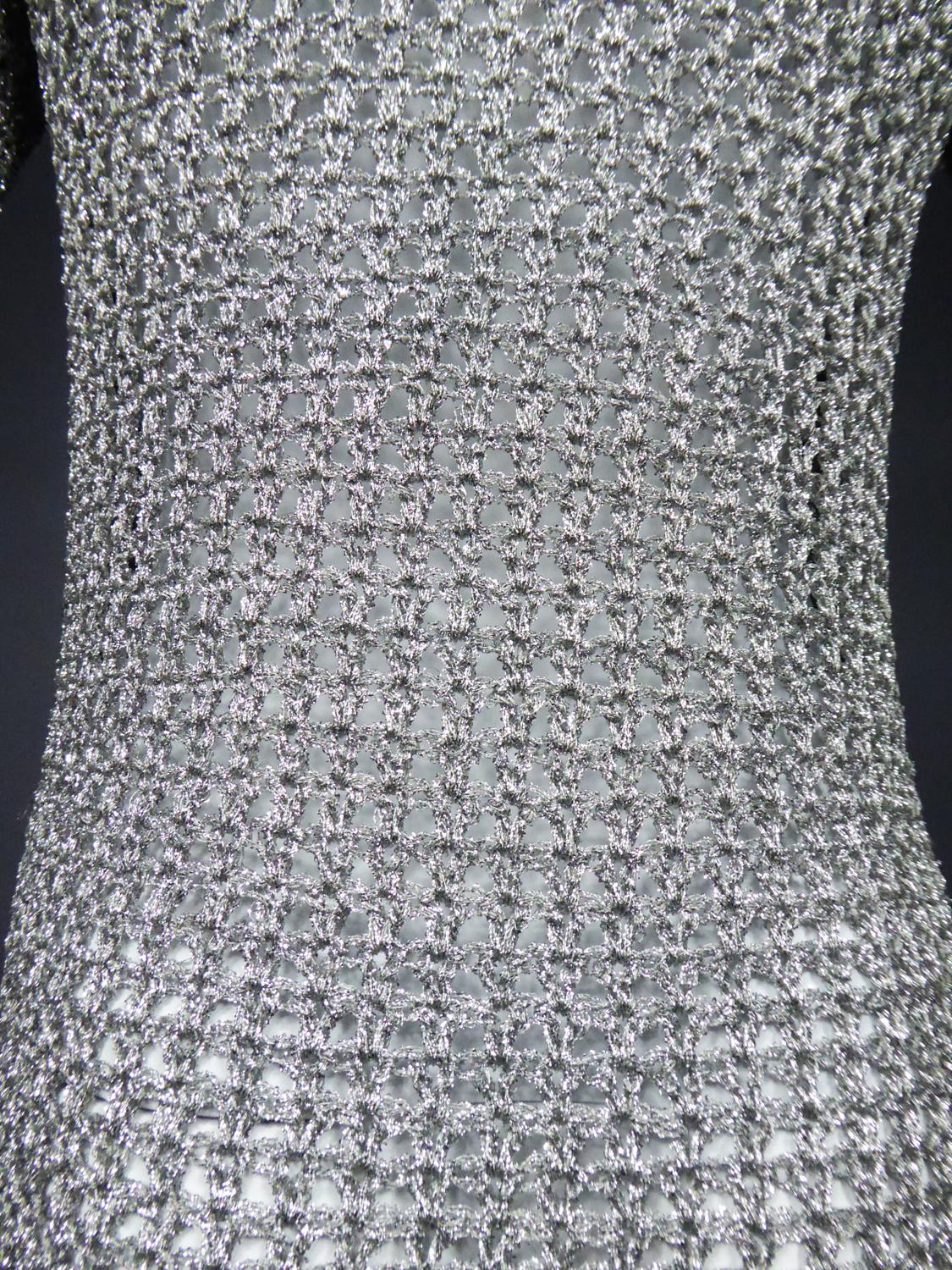 A Loris Azzaro Evening Jacket in Silver Lurex Embroidered with Pearls Circa 1970 11