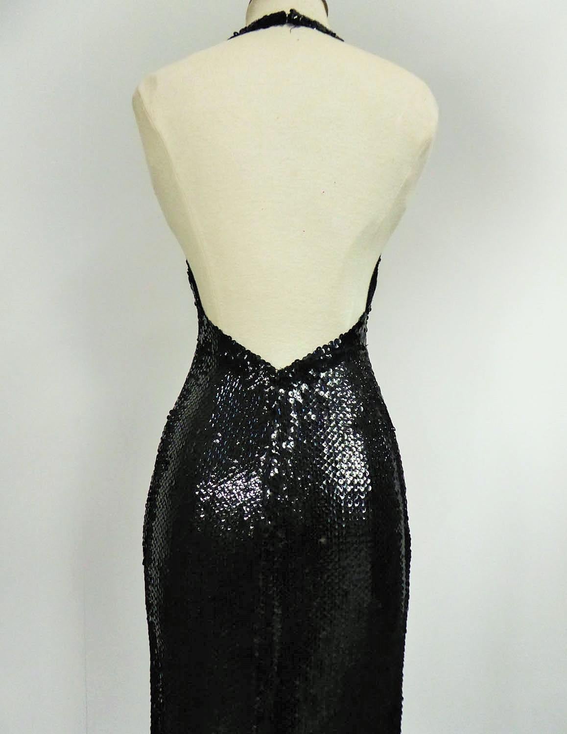 A Loris Azzaro Couture Embroidered Sequins Evening Dress Circa 1970/1980 For Sale 2
