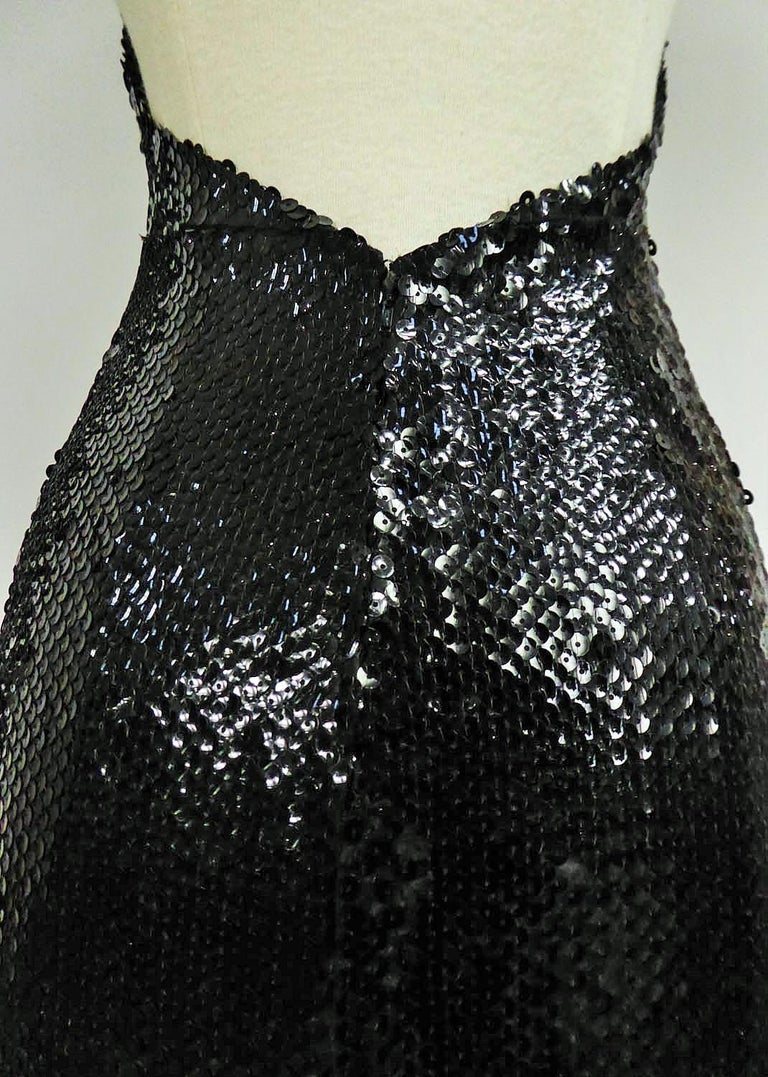 A Loris Azzaro Couture Embroidered Sequins Evening Dress Circa 1970/1980 For Sale 6