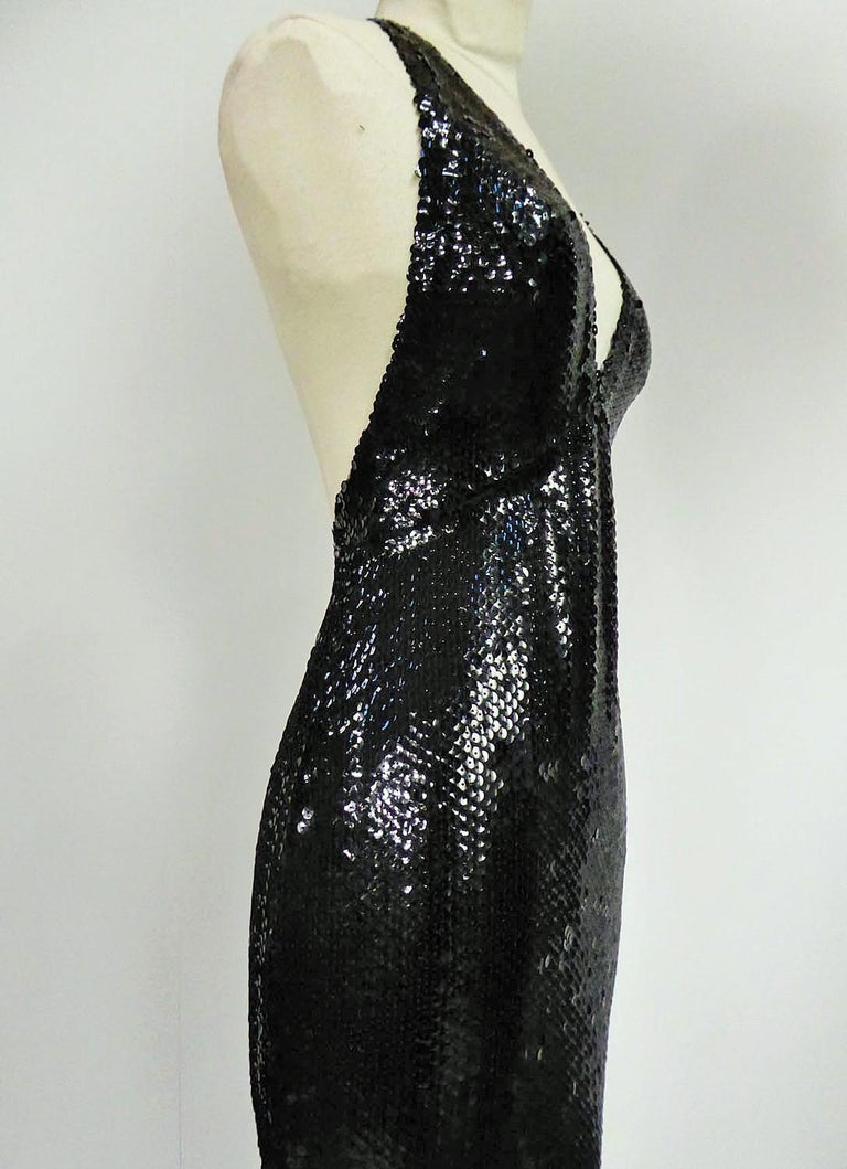 A Loris Azzaro Couture Embroidered Sequins Evening Dress Circa 1970/1980 For Sale 7