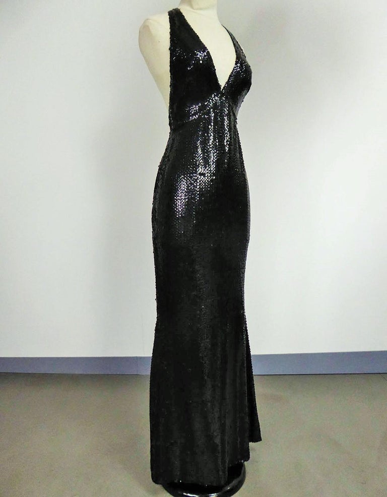 A Loris Azzaro Couture Embroidered Sequins Evening Dress Circa 1970/1980 For Sale 1