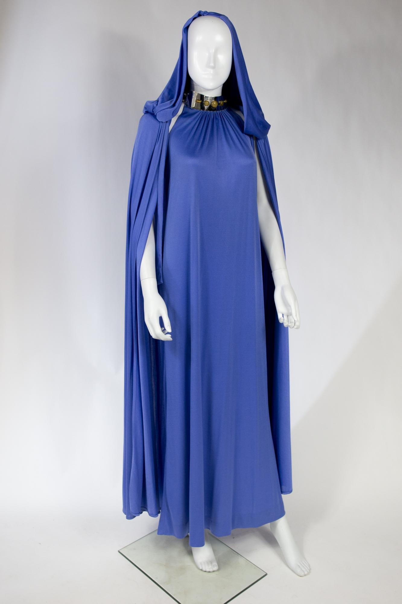 Women's A Loris Azzaro French Couture Evening Dress In Lavender Silk Jersey Circa 1980