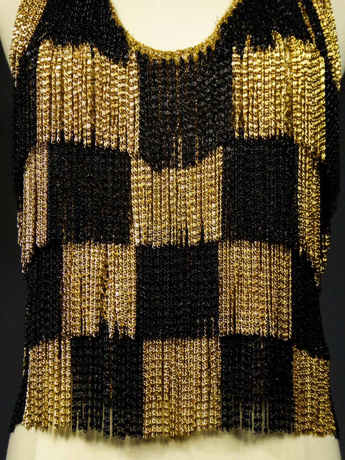 A Loris Azzaro French Couture Top in Lurex Circa 1970 In Good Condition For Sale In Toulon, FR
