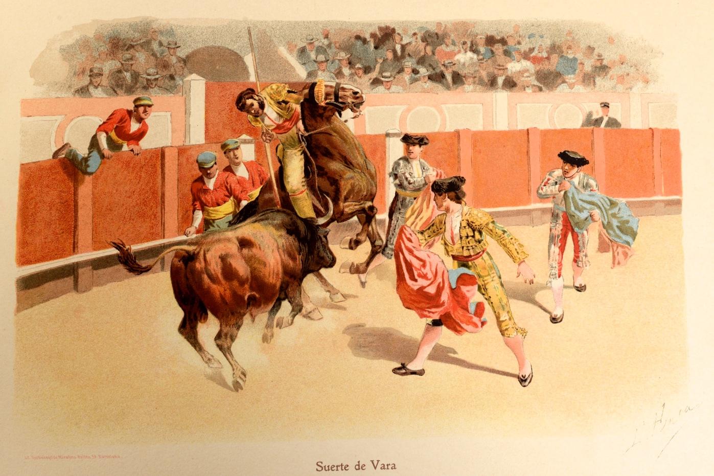 Early 20th Century A LOS TOROS by Daniel Perea For Sale