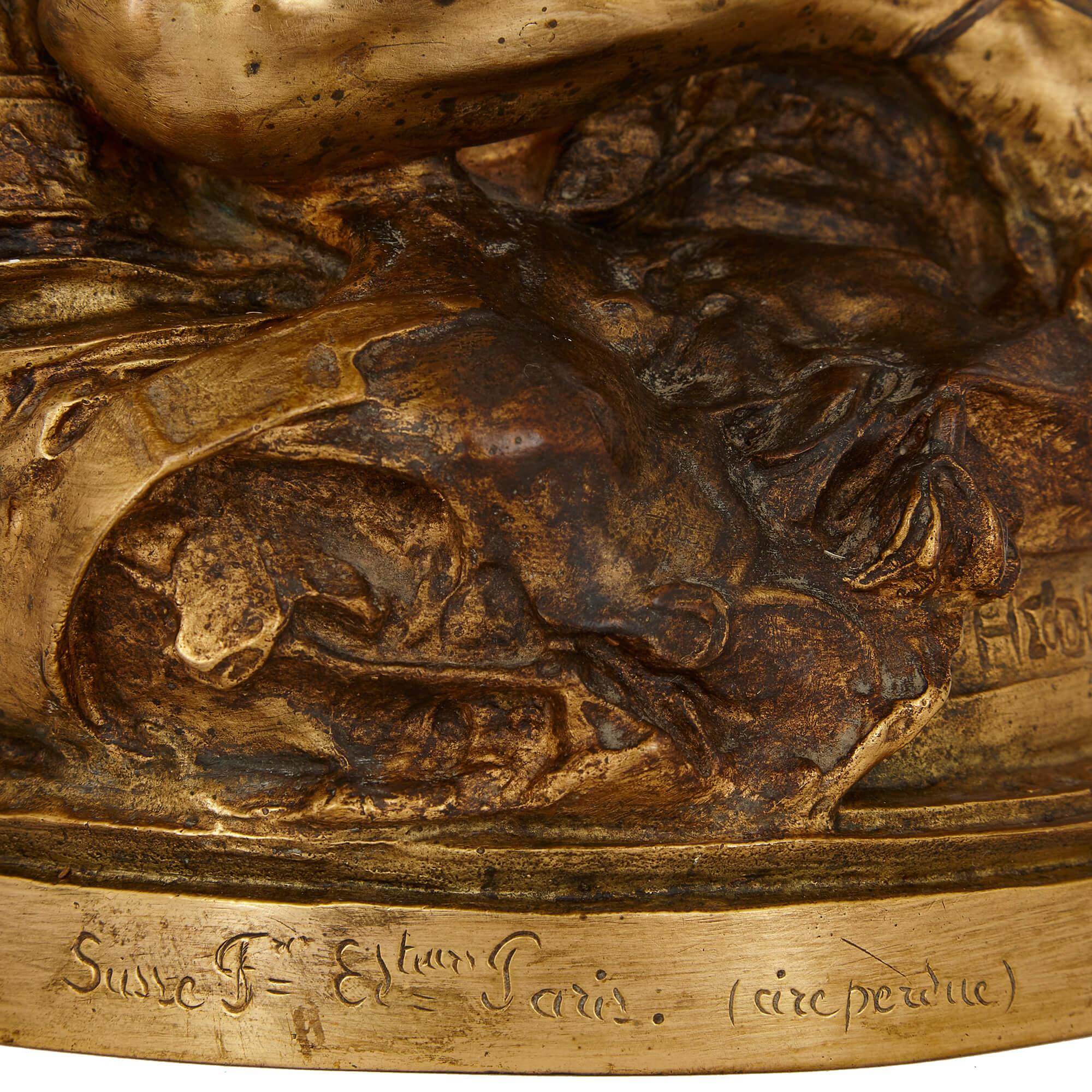 Bronzo Scultura in bronzo a cera persa di Théodore Rivière, intitolata 