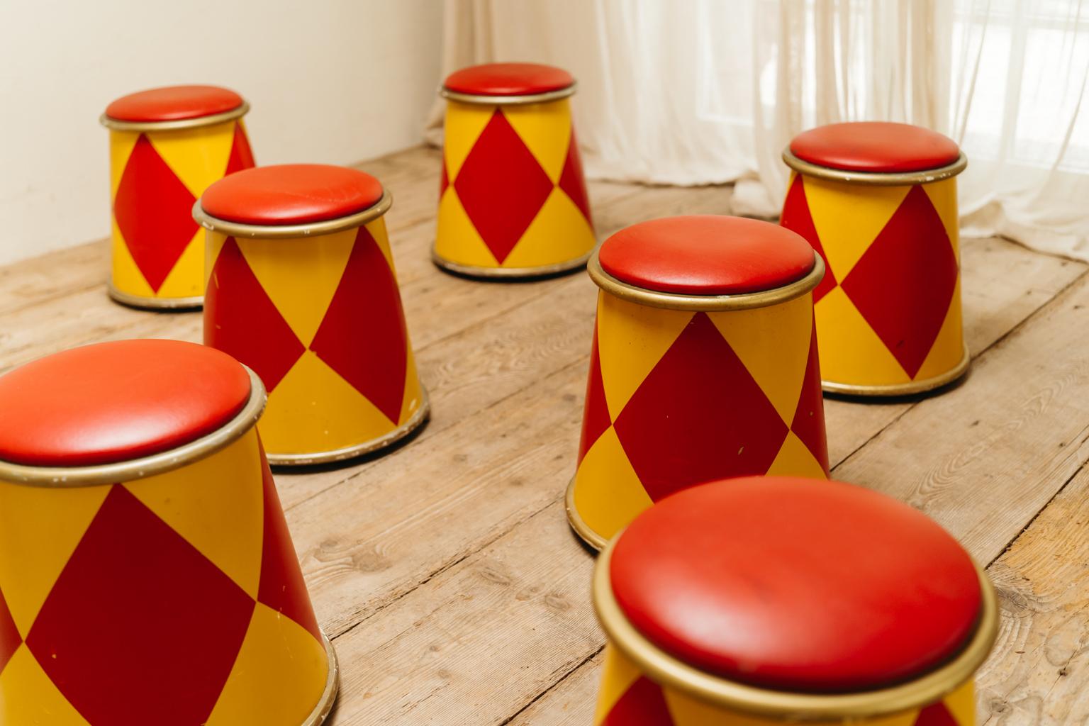 Lot of Twelve 1980's Circus Stools 3