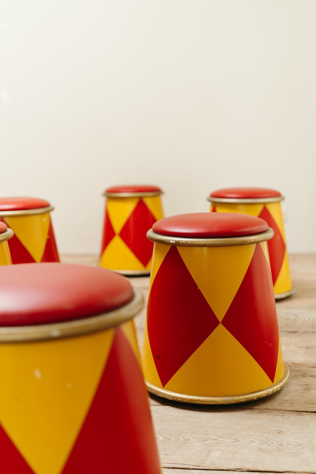 Lot of Twelve 1980's Circus Stools 6
